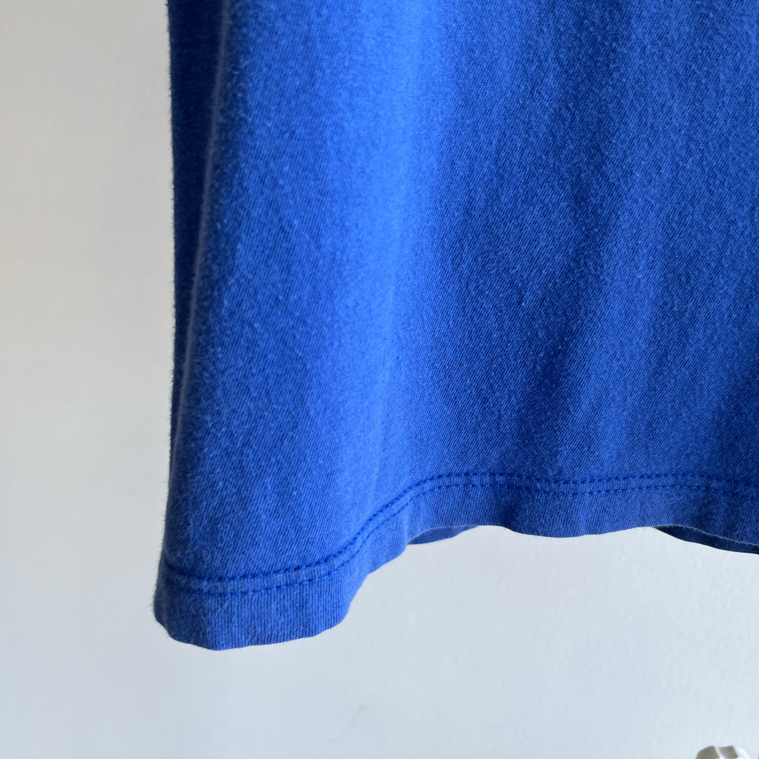 1990s USA Made Calvin Klein Dodger Blue Soft and Slouchy T-Shirt