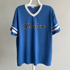 1990s Mayhem Football Style V-Neck T-Shirt