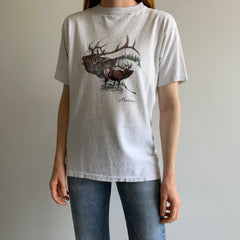 1991 Elk? Montana Pinstripe/Heather Gray Graphic T-Shirt