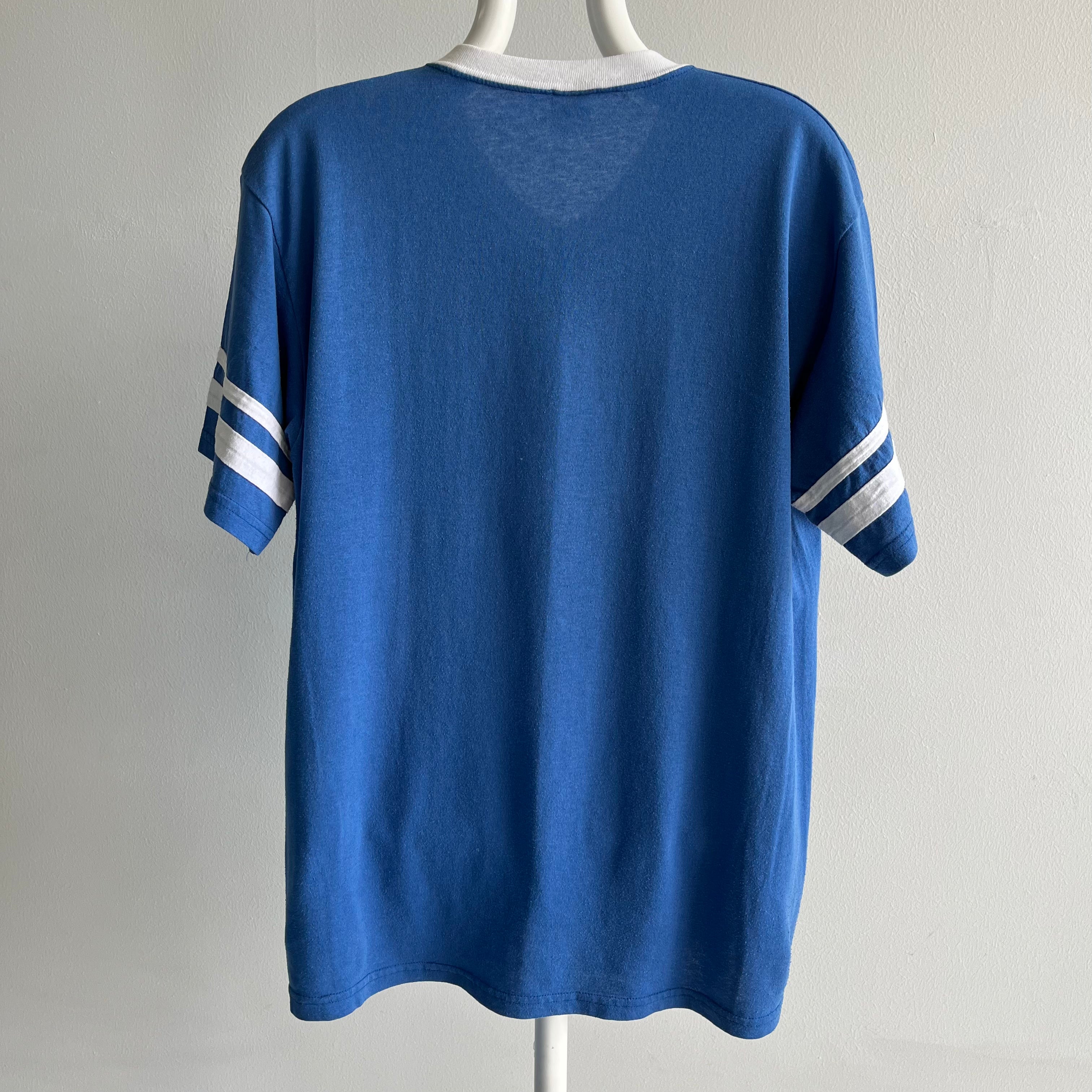 1990s Mayhem Football Style V-Neck T-Shirt