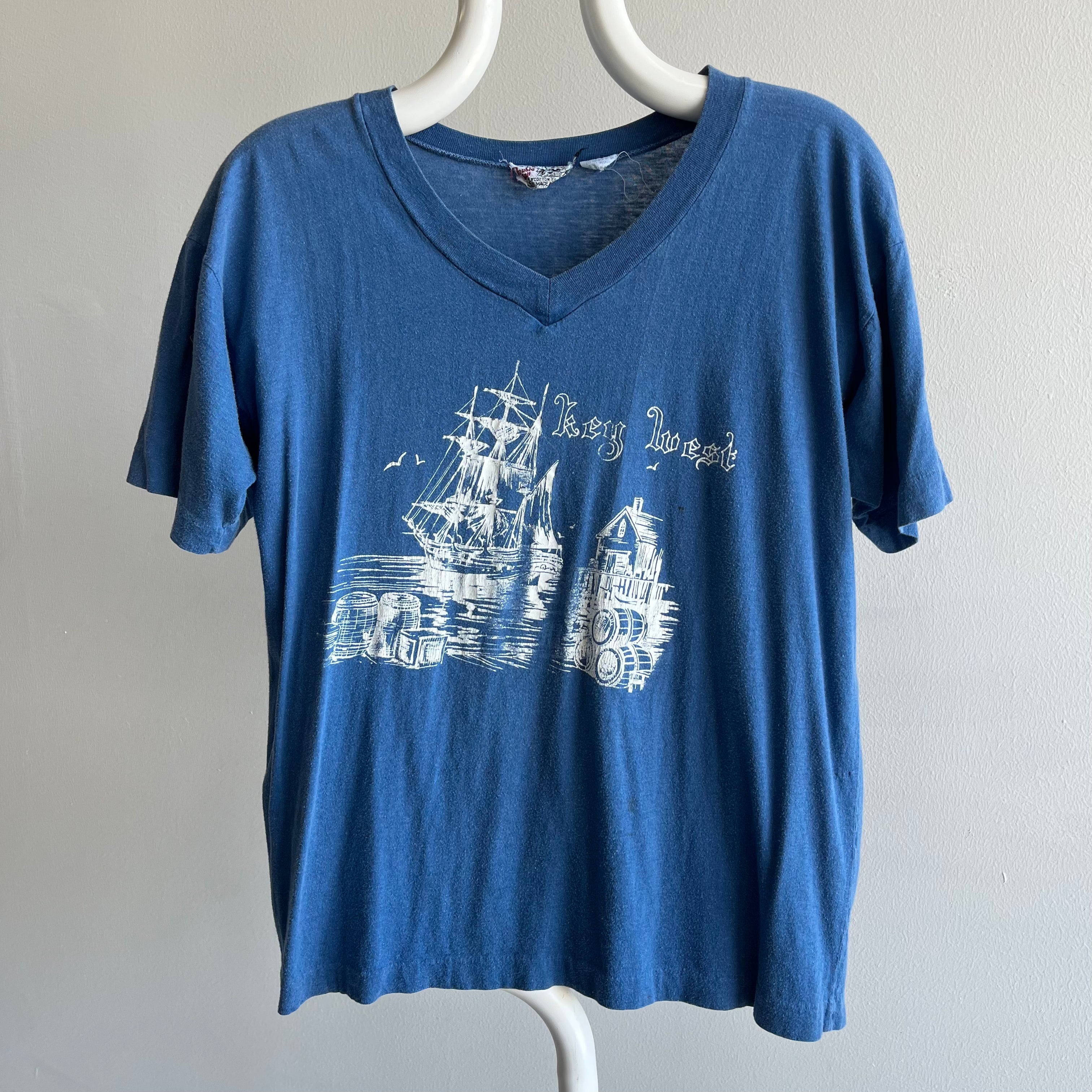 1970s Key West V-Neck Tourist T-Shirt