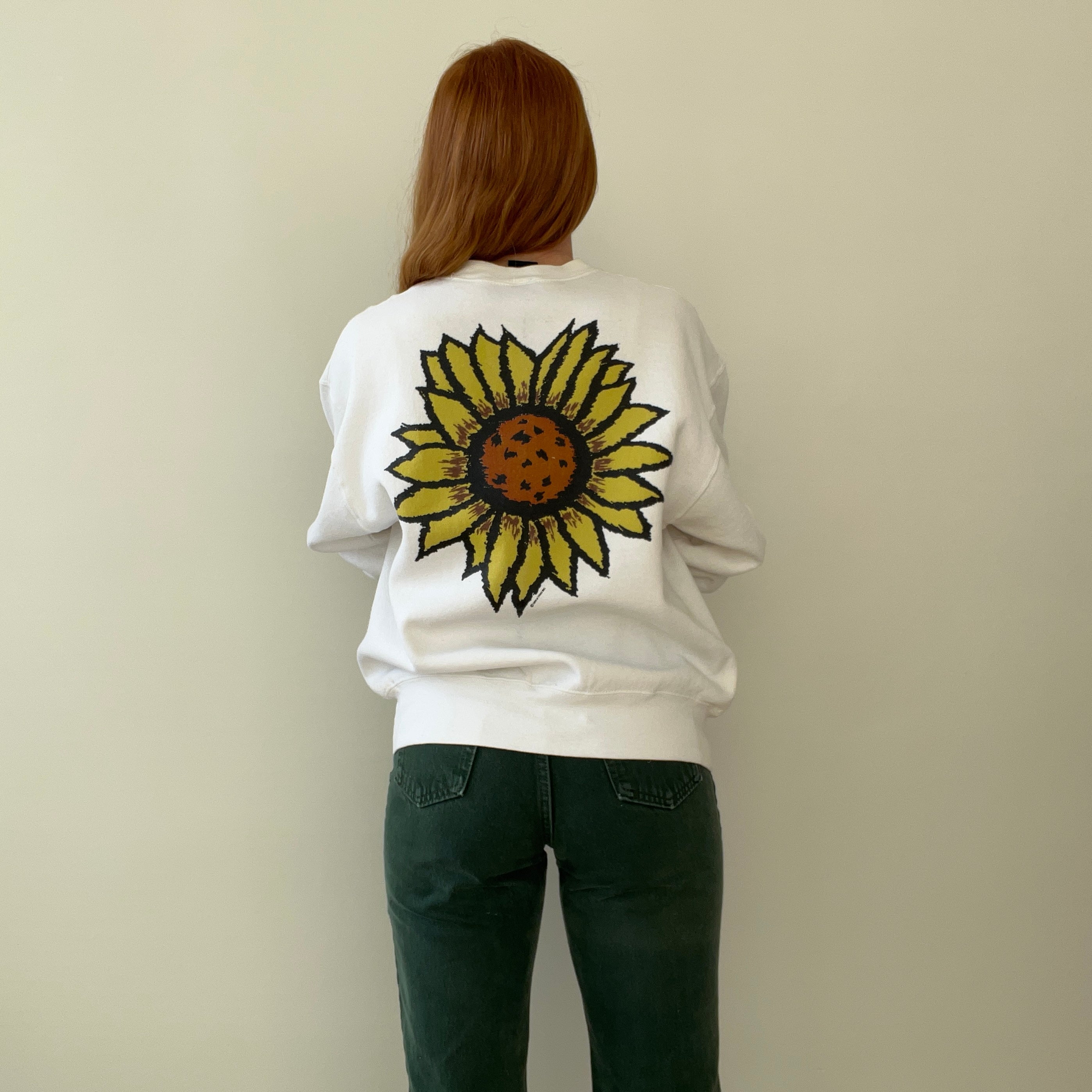 1994 Rust/Age Stained Sunflower on the Backside Sweatshirt