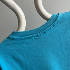 1990s HHW Blank Cotton Turquoise T-Shirt