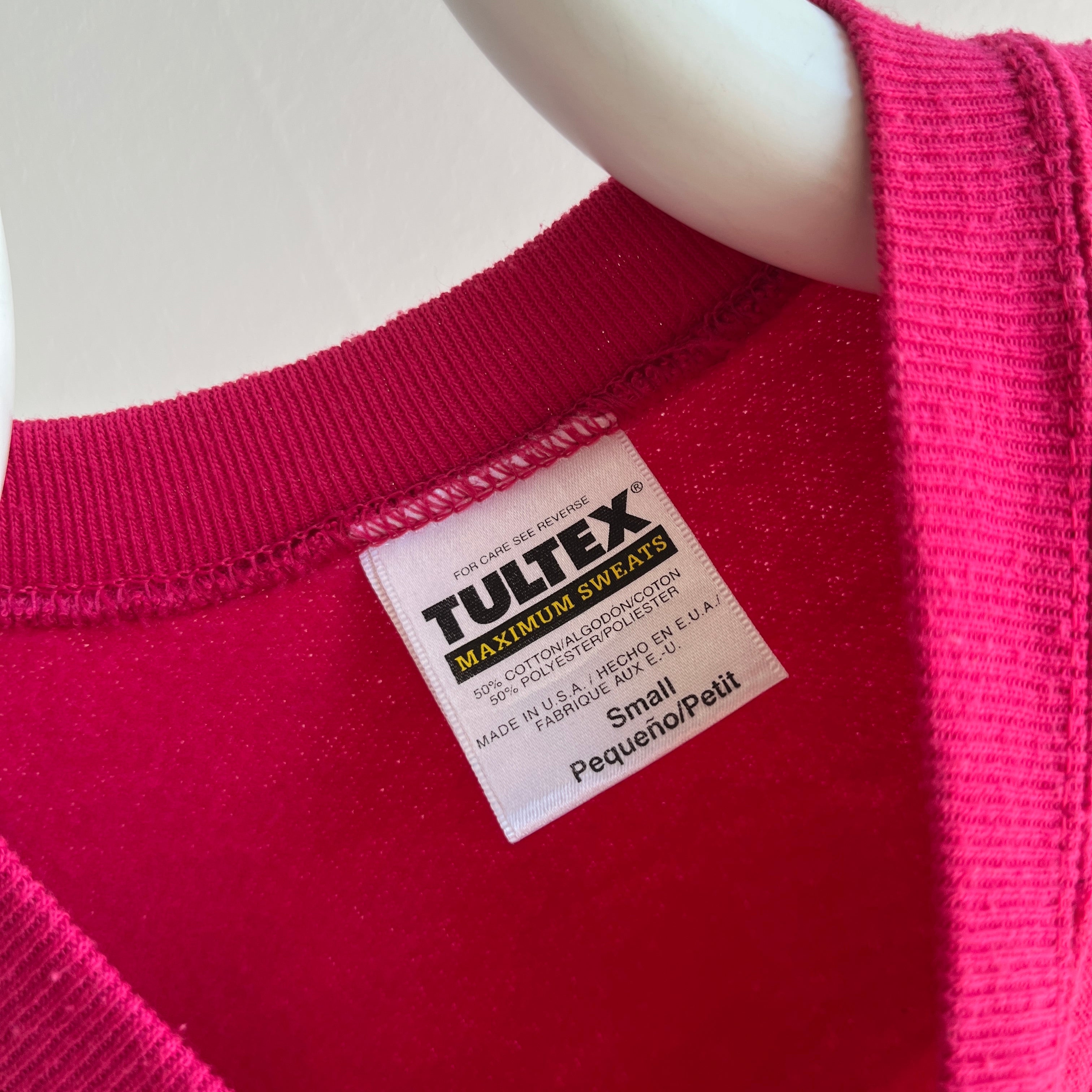 1990s Hot Pink USA Made Sweatshirt by Tultex