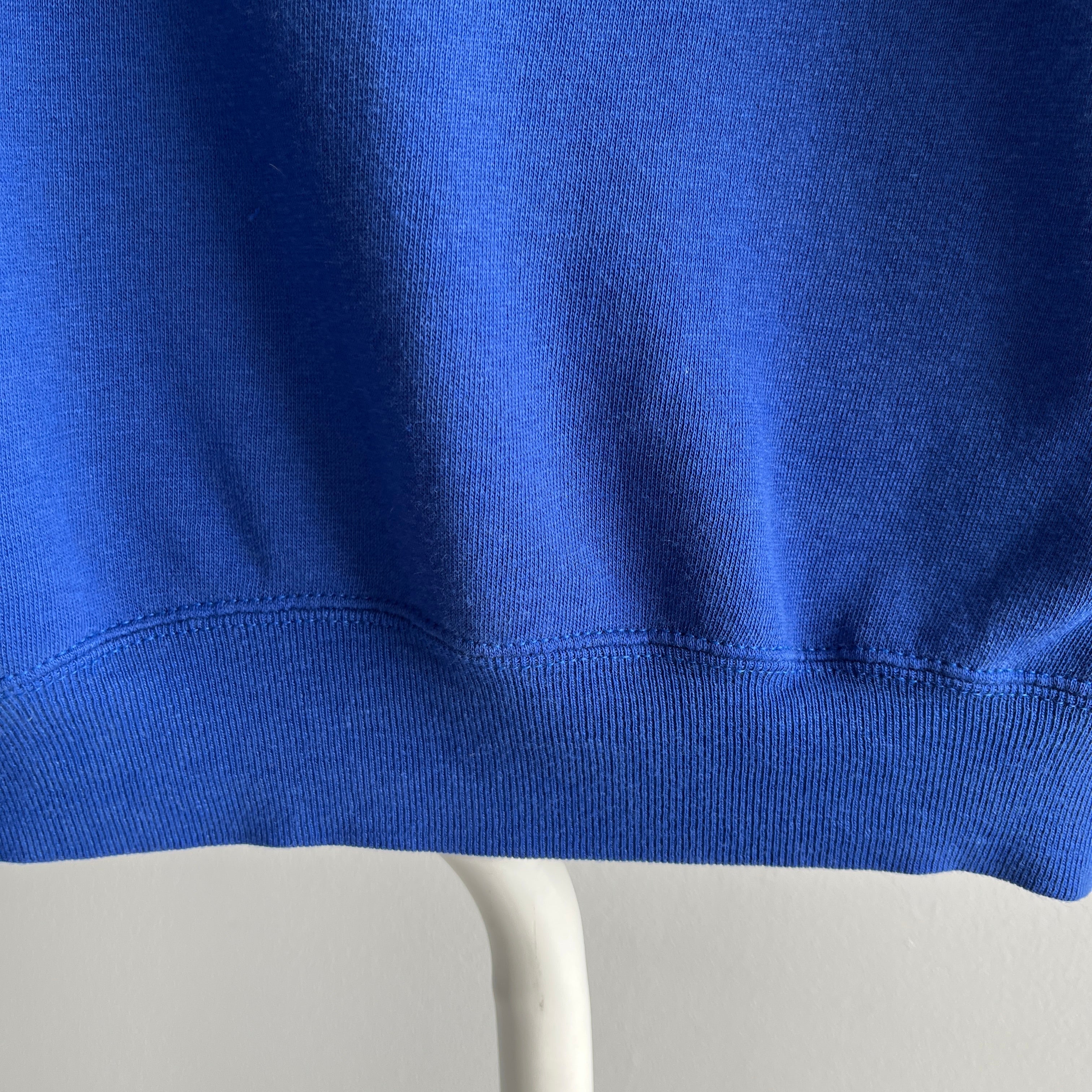 1980s Luxuriously Soft Bassett Walker Blue Warm Up Sweatshirt