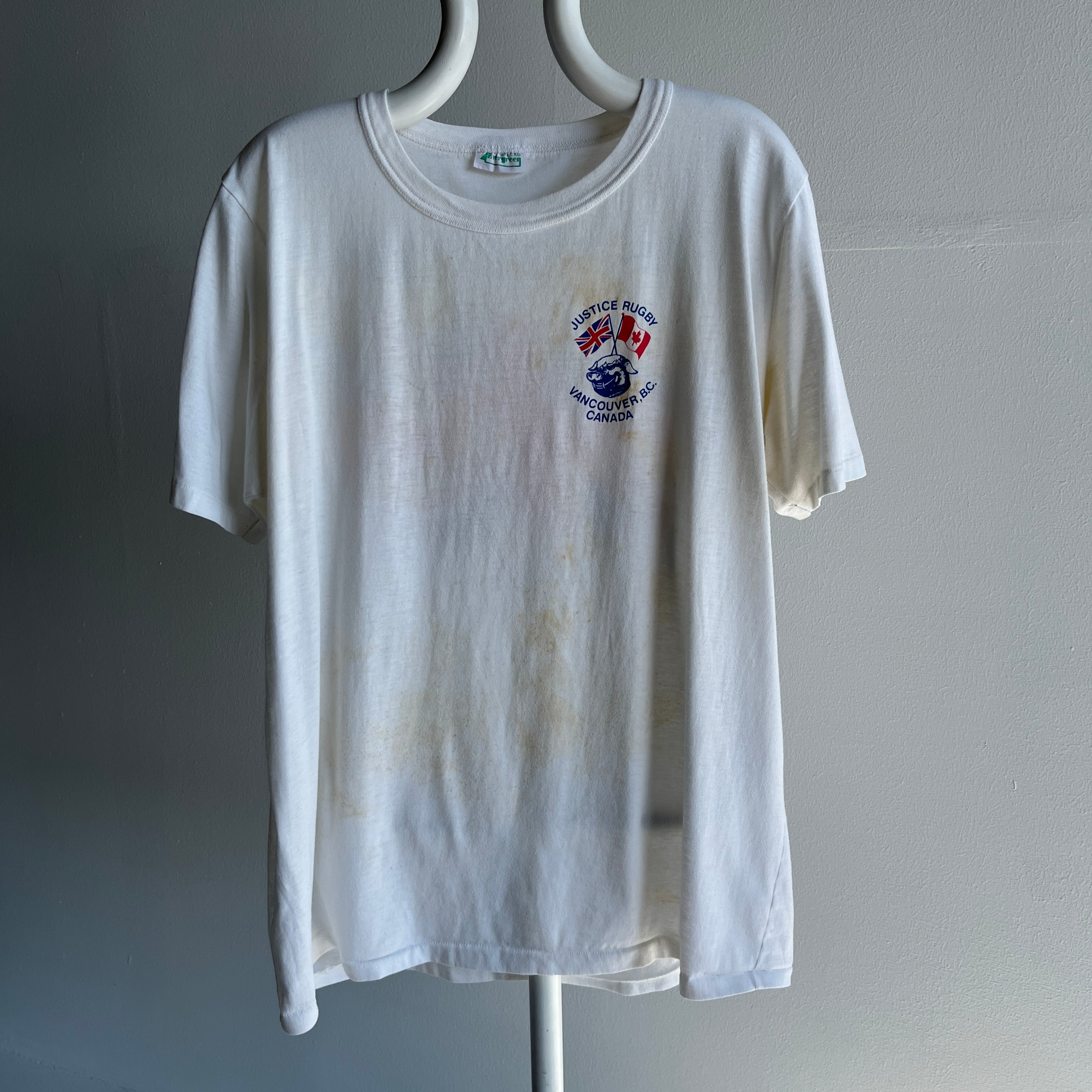 1987 Justice Rugby British Tour (The Backside) Vancouver, B.C. Canada - Super Stained