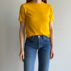 1980s Mustard Yellow DIY Crop Top T-Shirt by Jerzees - Yes