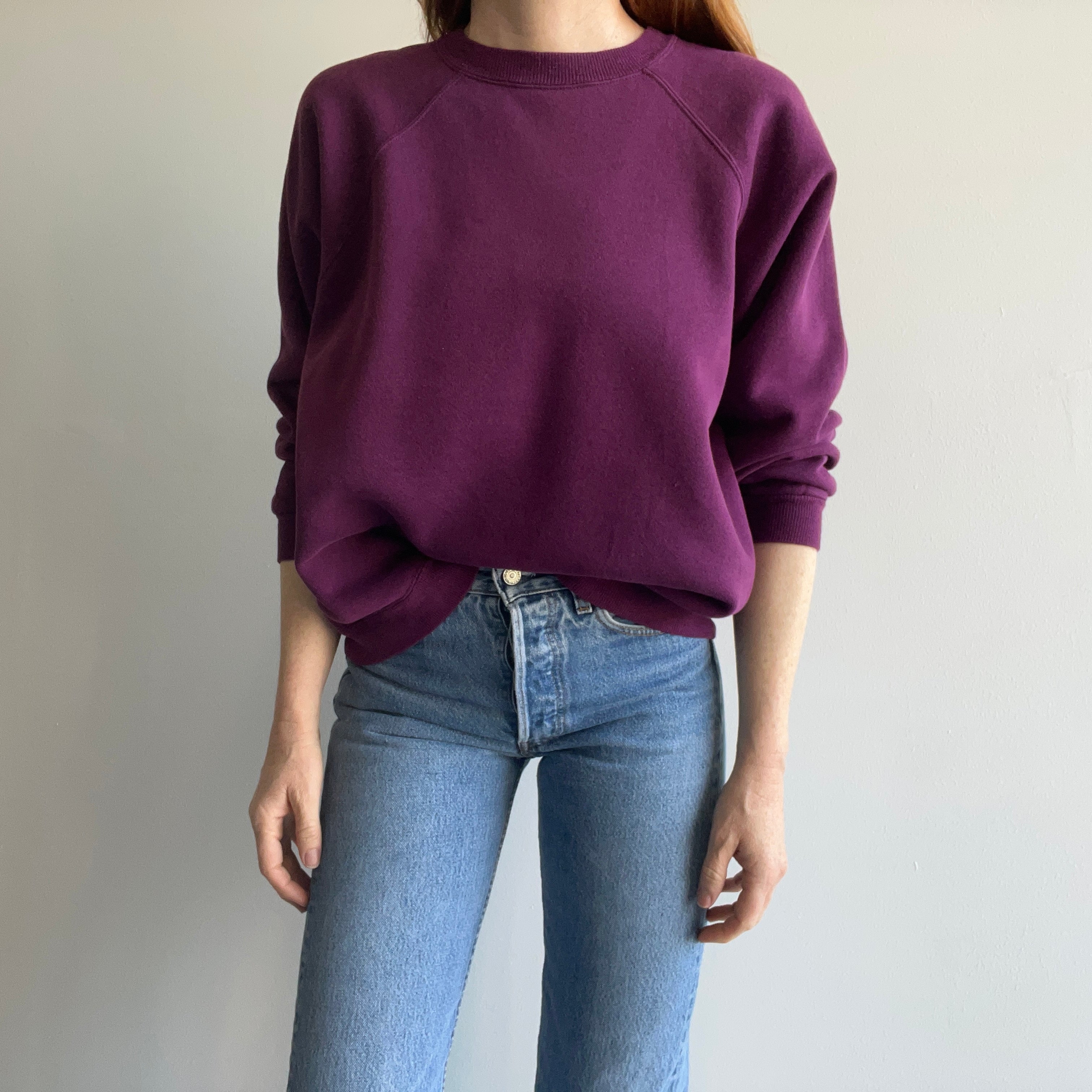 1990s HHW Eggplant Purple Sweatshirt