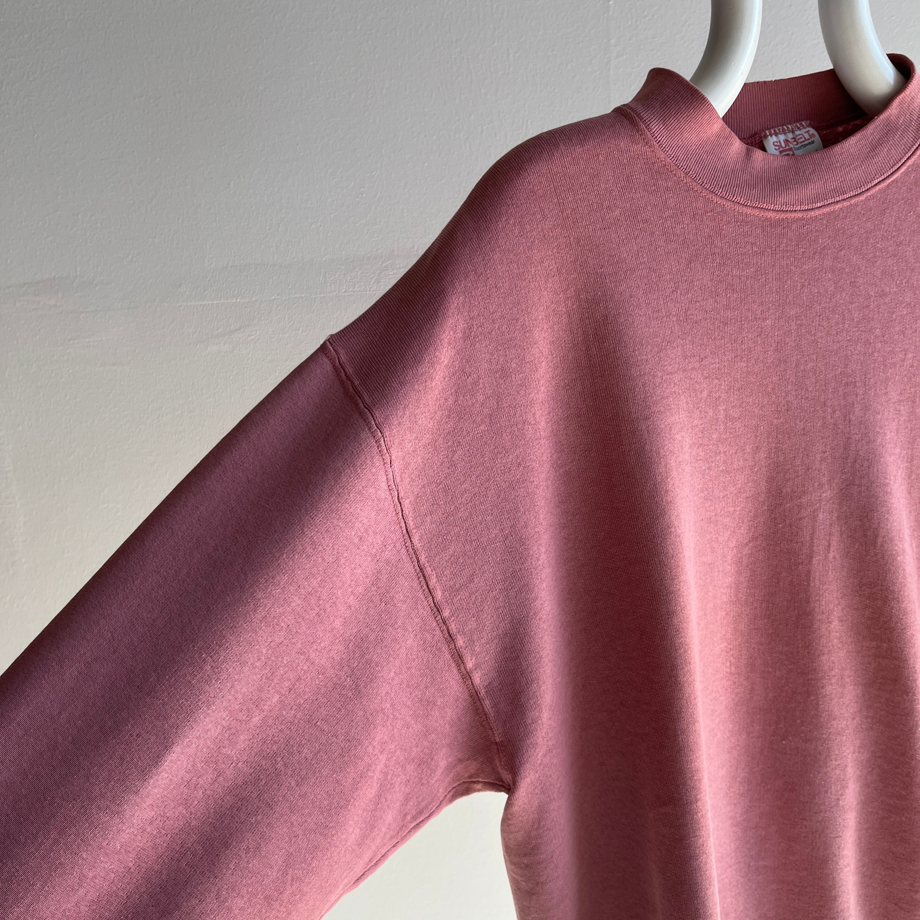 1980s Faded Elementary School Eraser Pink Sweatshirt - Great Neck