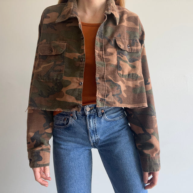 1980s Cropped Camo Flannel