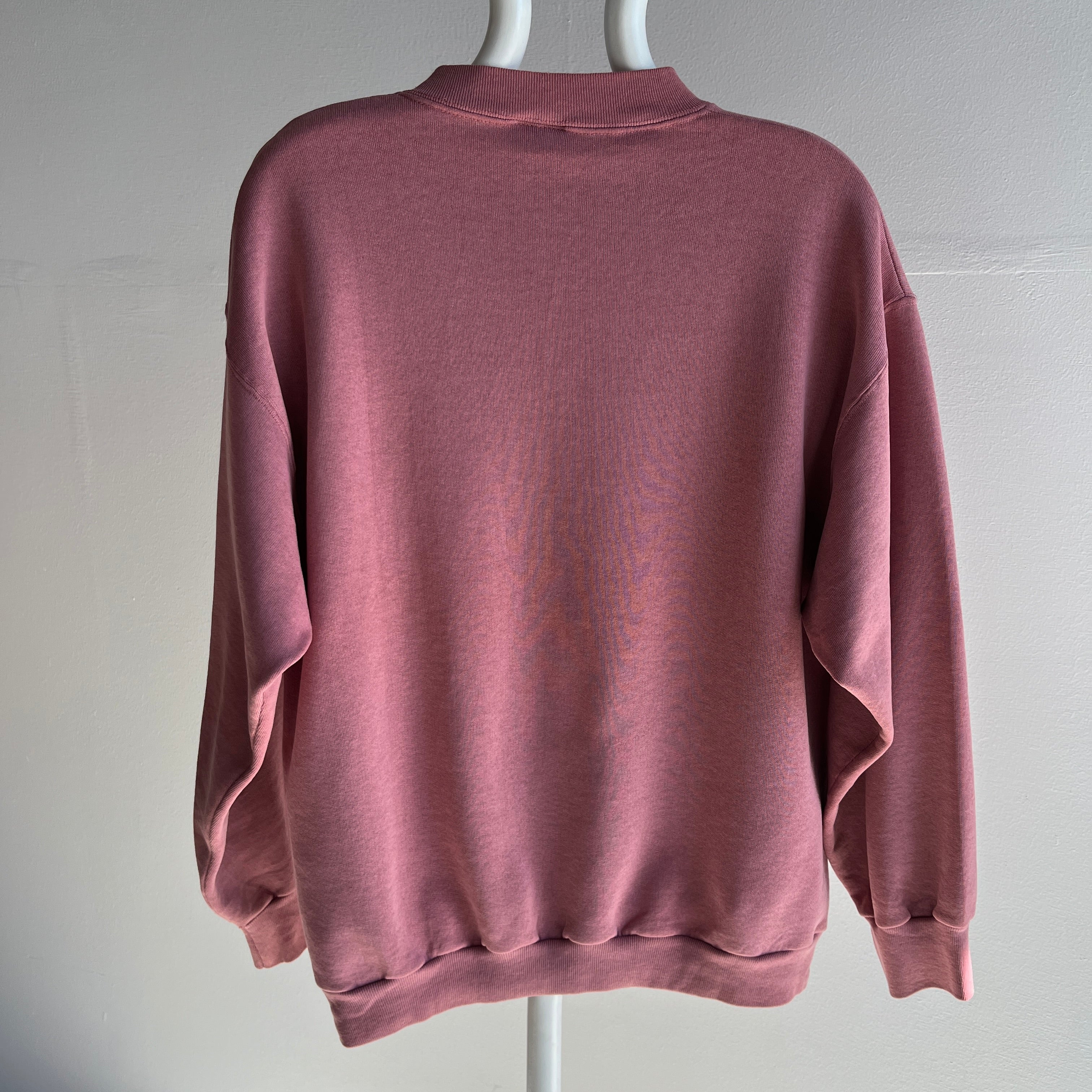 1980s Faded Elementary School Eraser Pink Sweatshirt - Great Neck