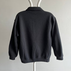 1980/90s Blank Black 1/4 Zip Polo Sweatshirt