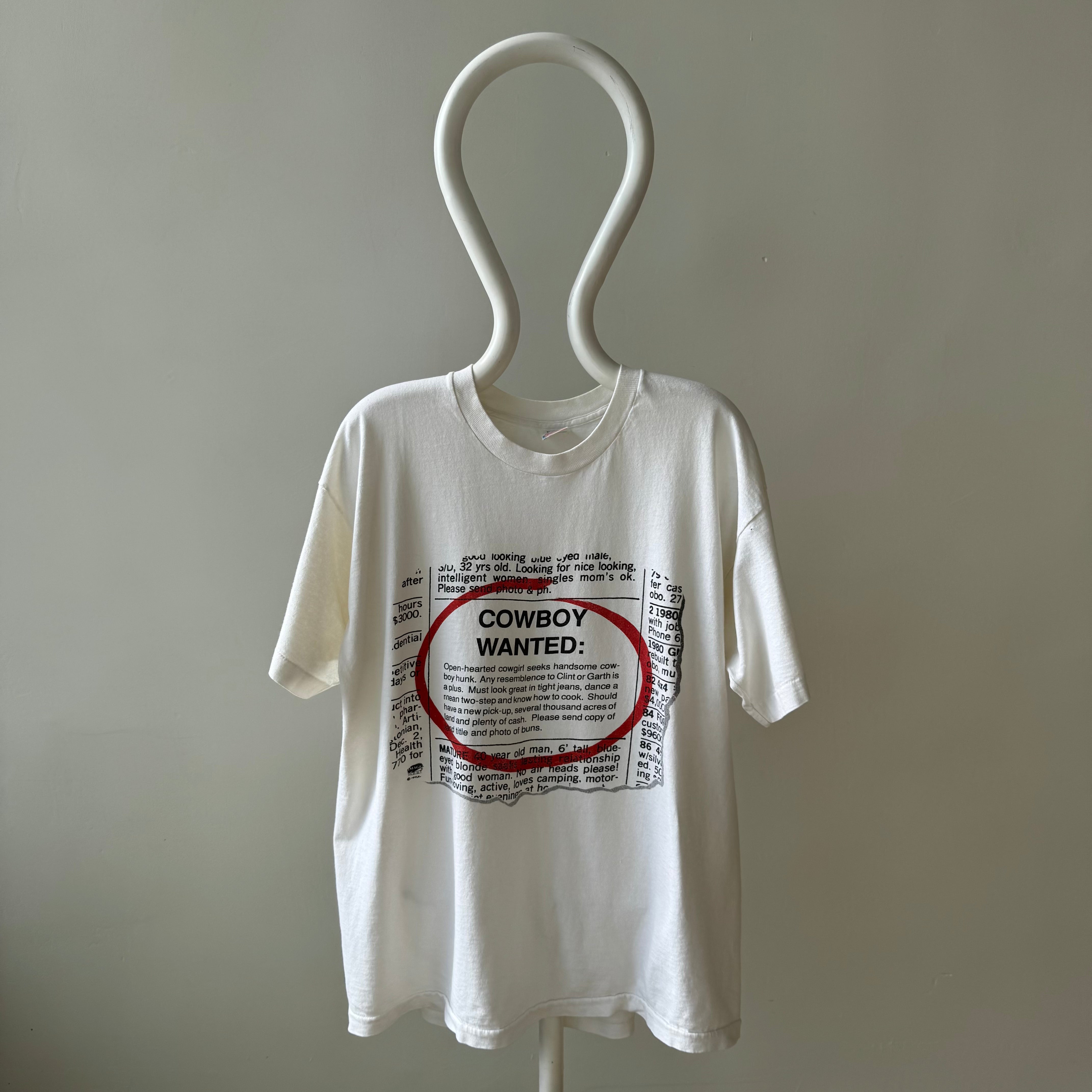 1990s Cowboy Wanted Ad T-Shirt  !!!!!!