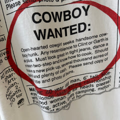 1990s Cowboy Wanted Ad T-Shirt  !!!!!!