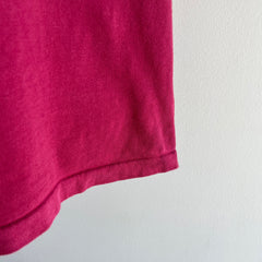 1980s !!!Towncraft!!! French Burgundy Cotton Pocket T-Shirt