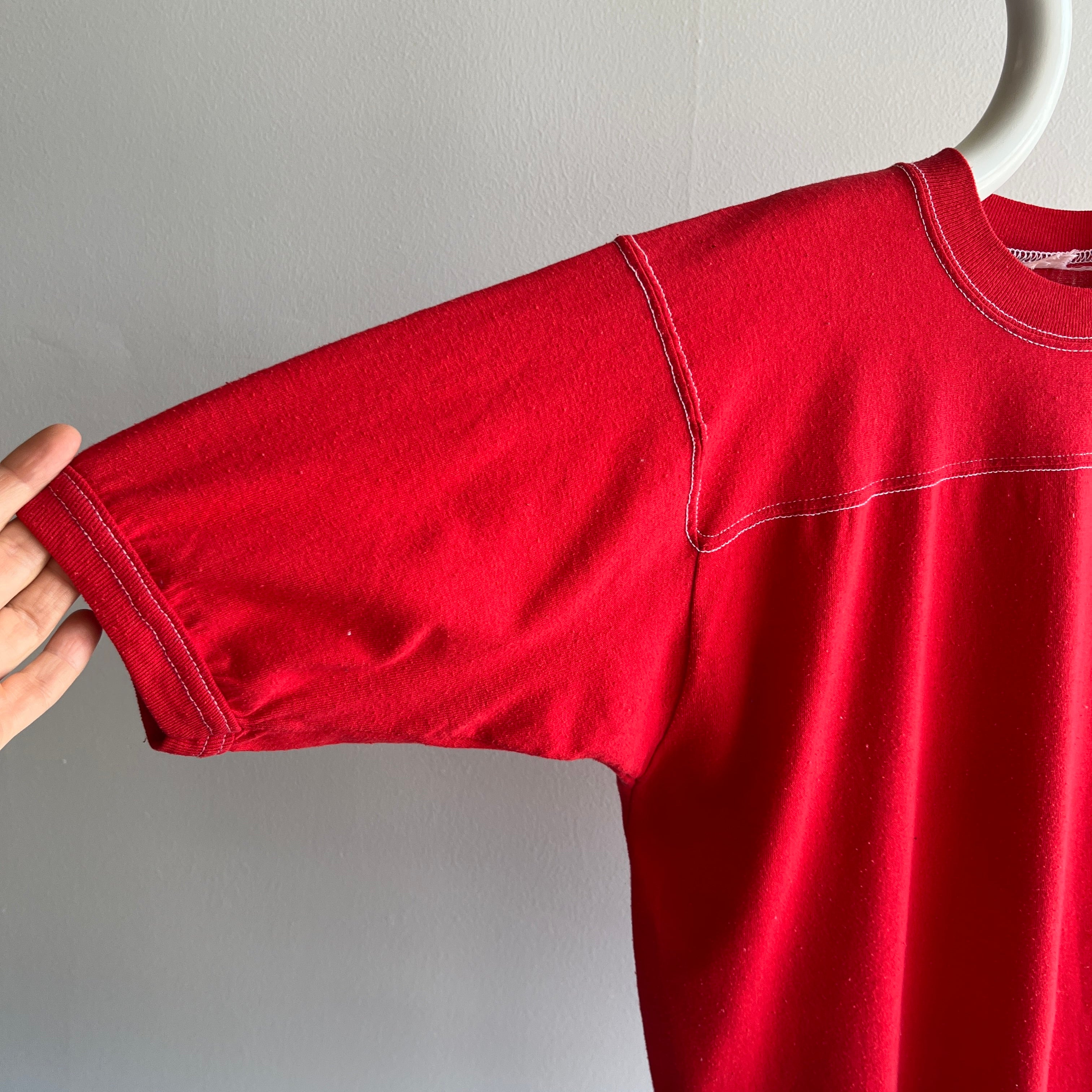 1970s Bailey No. 1 (Backside) Football T-Shirt with Contrast Stitching