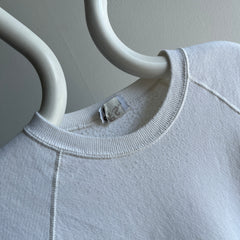 1980s Blank White Raglan by Lee