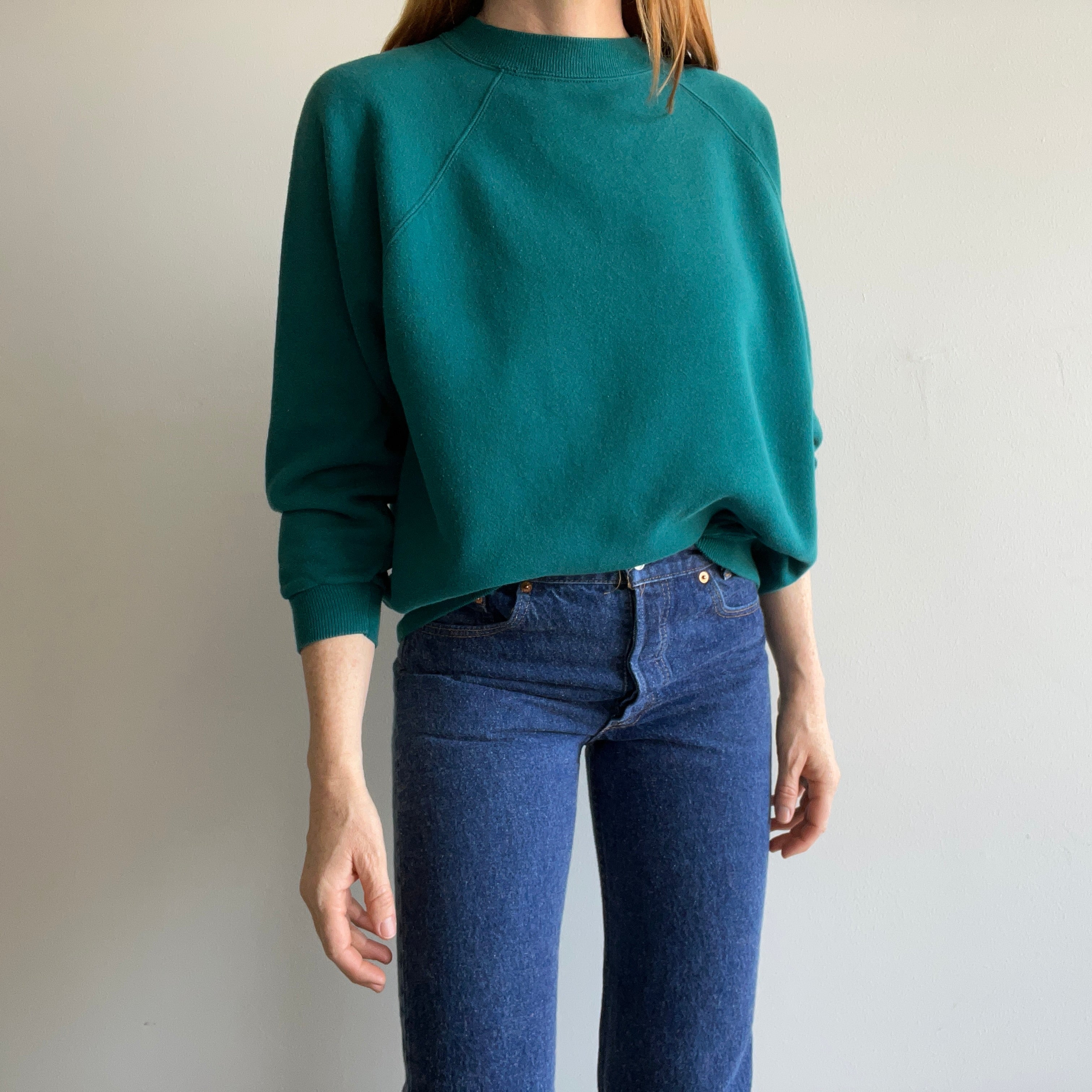 1990s HHW Deep Teal Raglan Sweatshirt