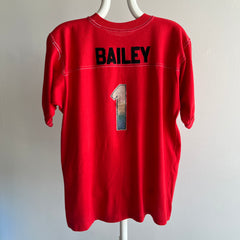 1970s Bailey No. 1 (Backside) Football T-Shirt with Contrast Stitching