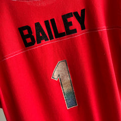 1970s Bailey No. 1 (Backside) Football T-Shirt with Contrast Stitching