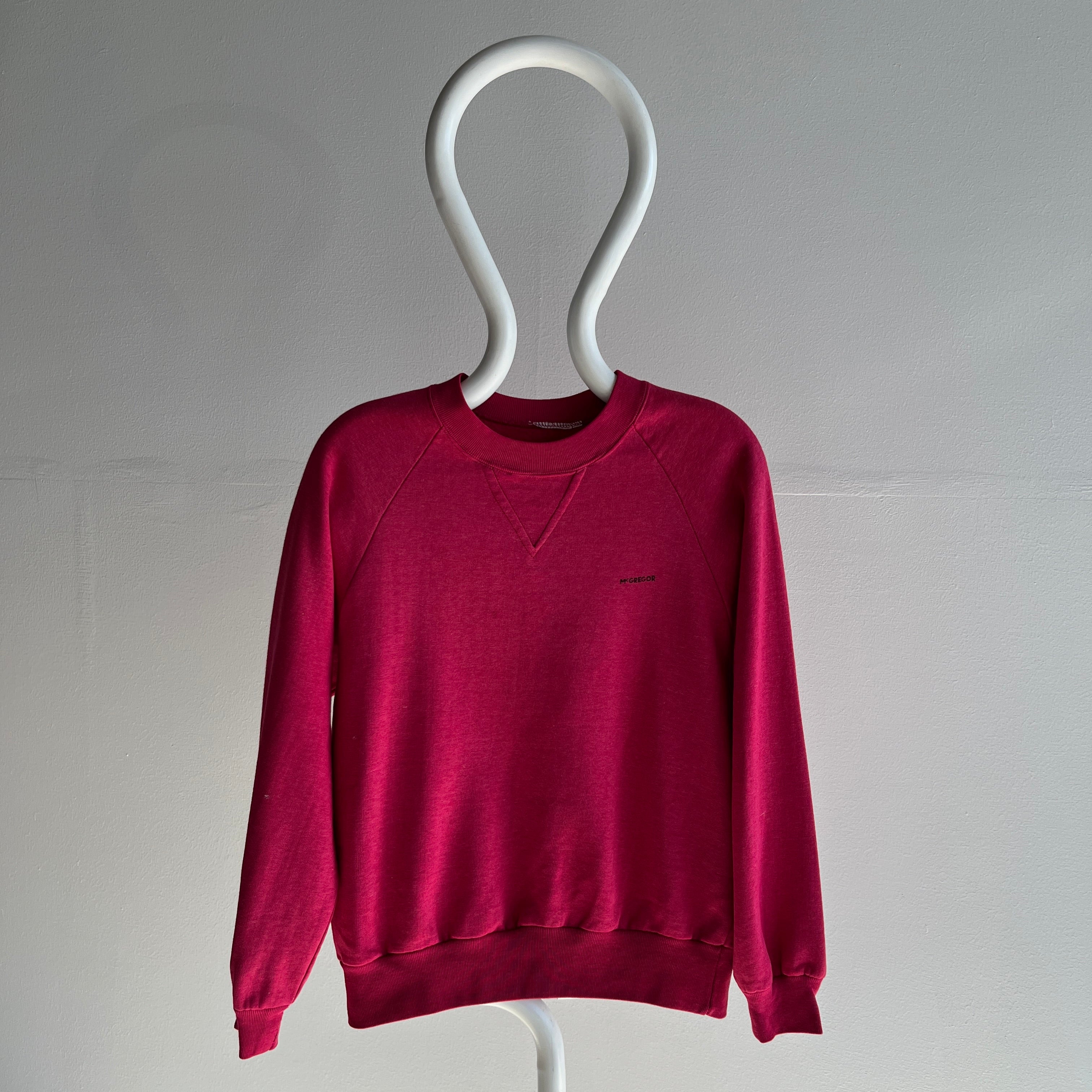 1980s McGregor Pink Single V Sweatshirt - Dreamy