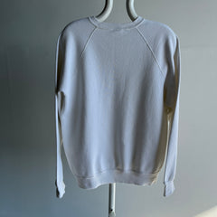 1980s Blank White Raglan by Lee