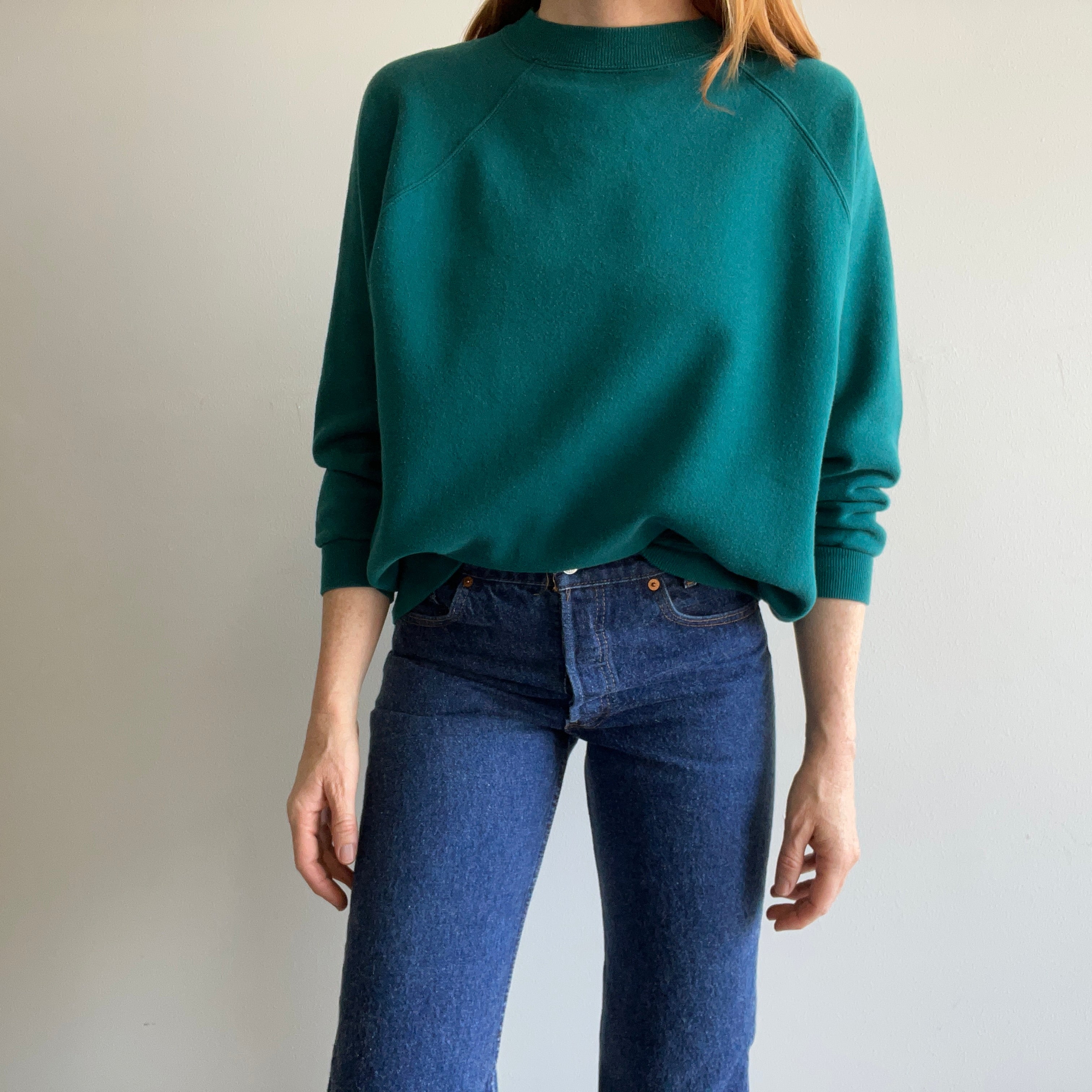 1990s HHW Deep Teal Raglan Sweatshirt