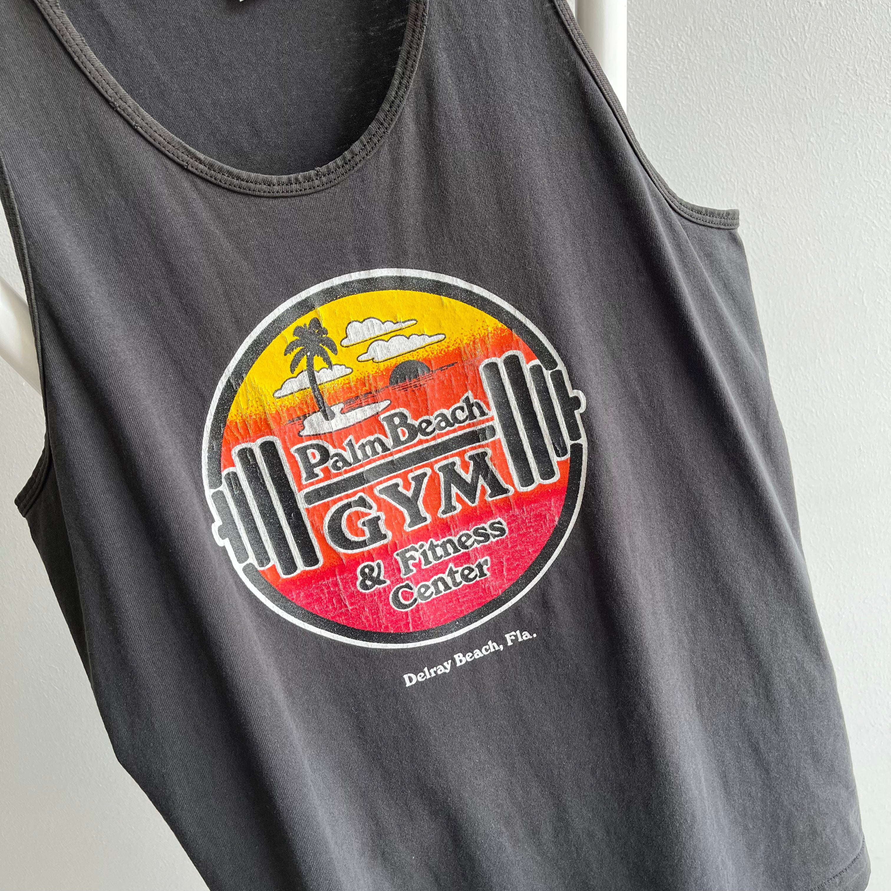 1980s Palm Beach Gym - Delray Beach, Fl. Thrashed Tank Top