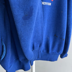 1980/90s Pour La France - Aspen, Boulder, Denver - Beat Up Paint Stained Sweatshirt with Pockets!