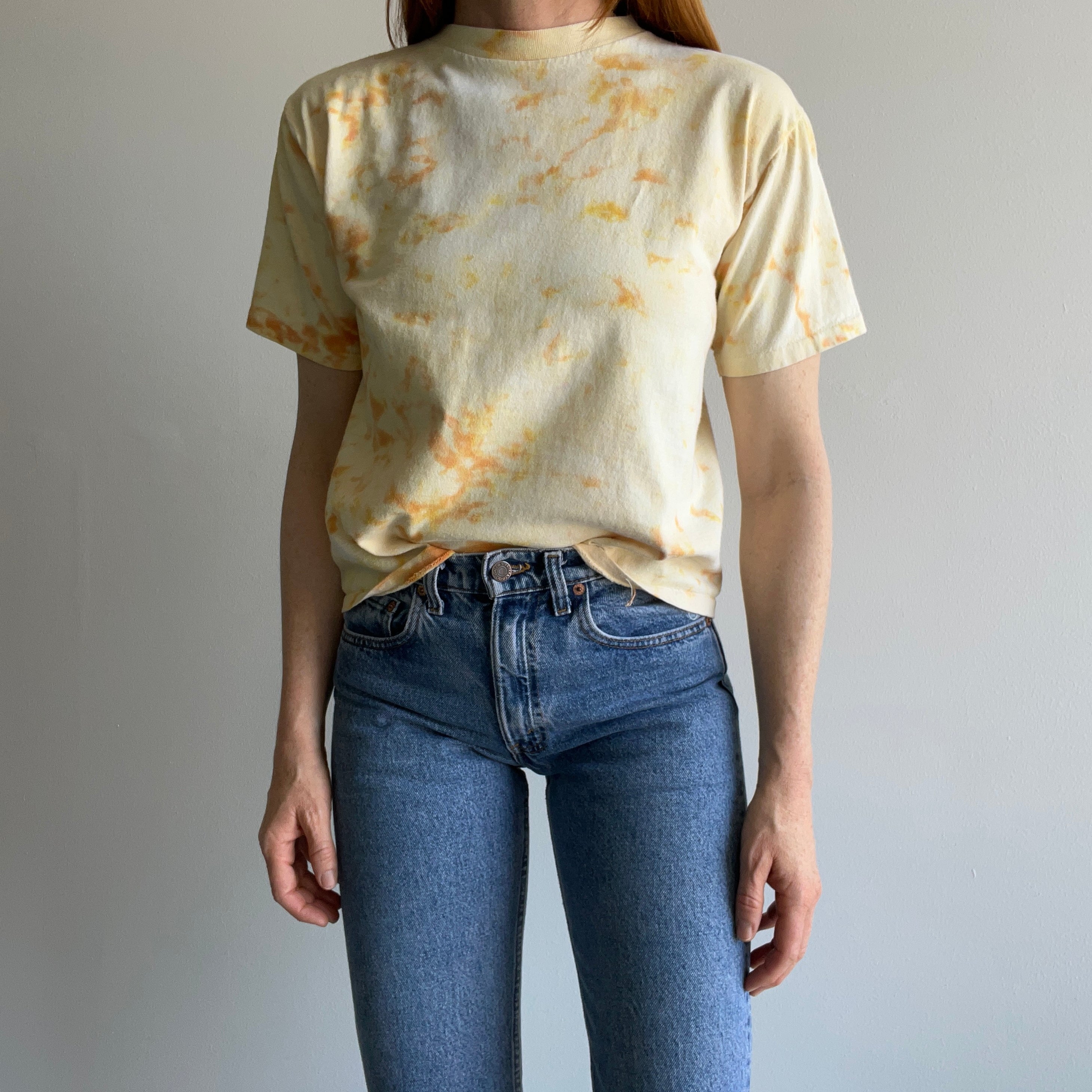 1980s Bugle Boy (Who Remember's?) Mustard Tie Dye T-Shirt