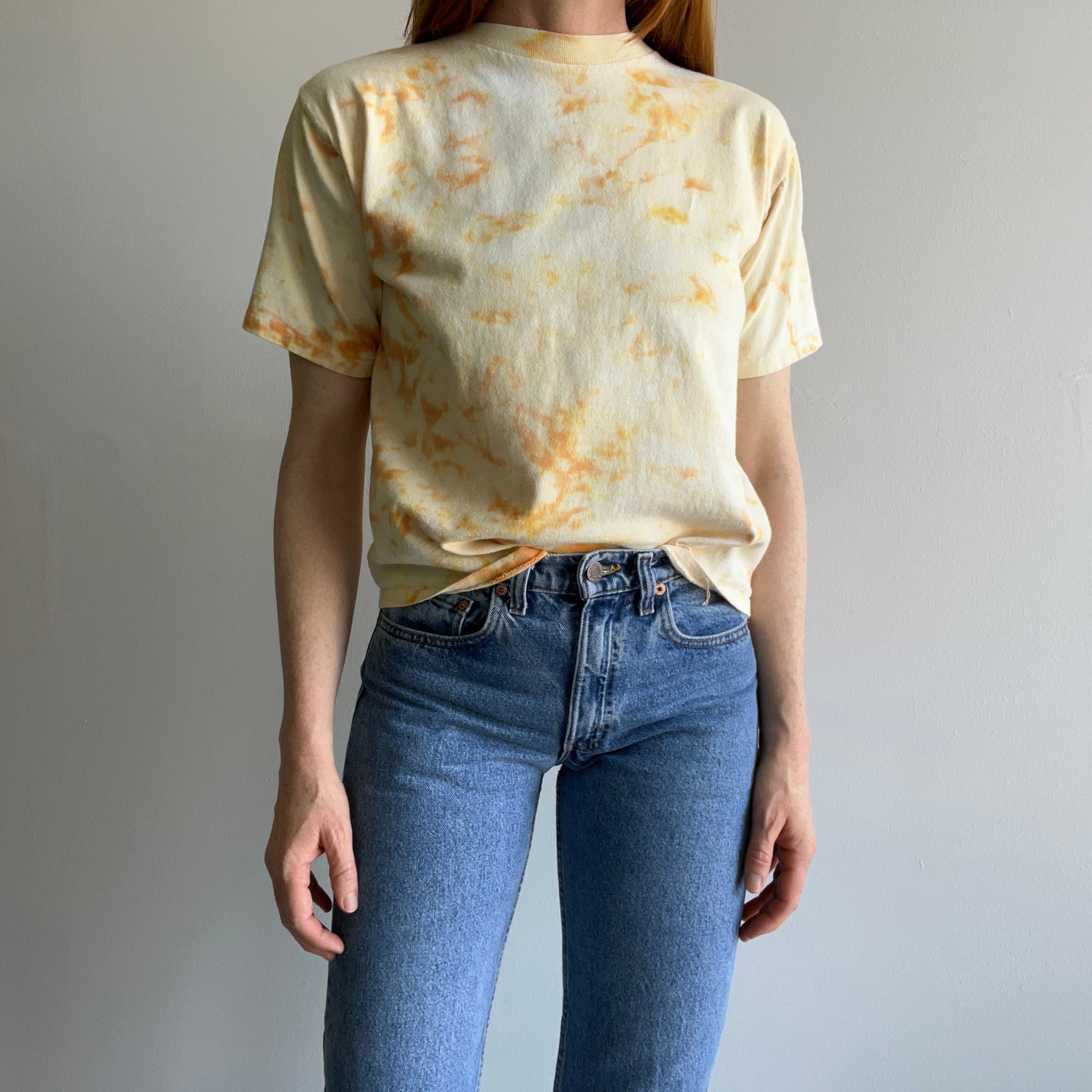 1980s Bugle Boy (Who Remember's?) Mustard Tie Dye T-Shirt