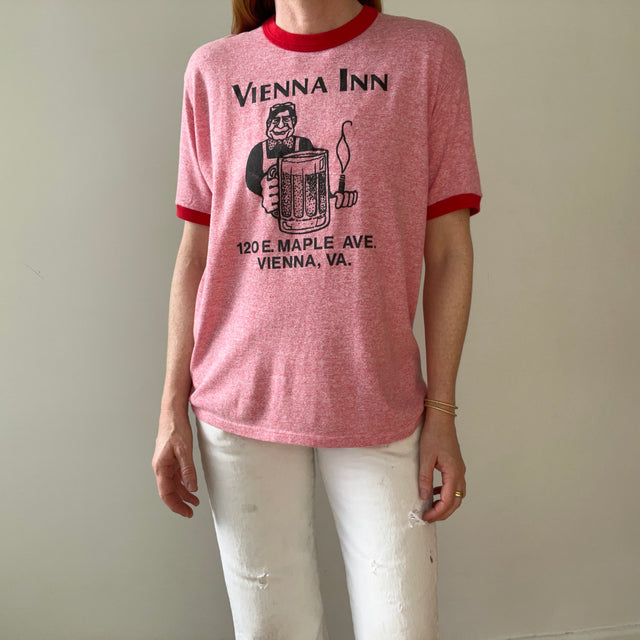 1980s Red Vienna Inn Ringer T Shirt