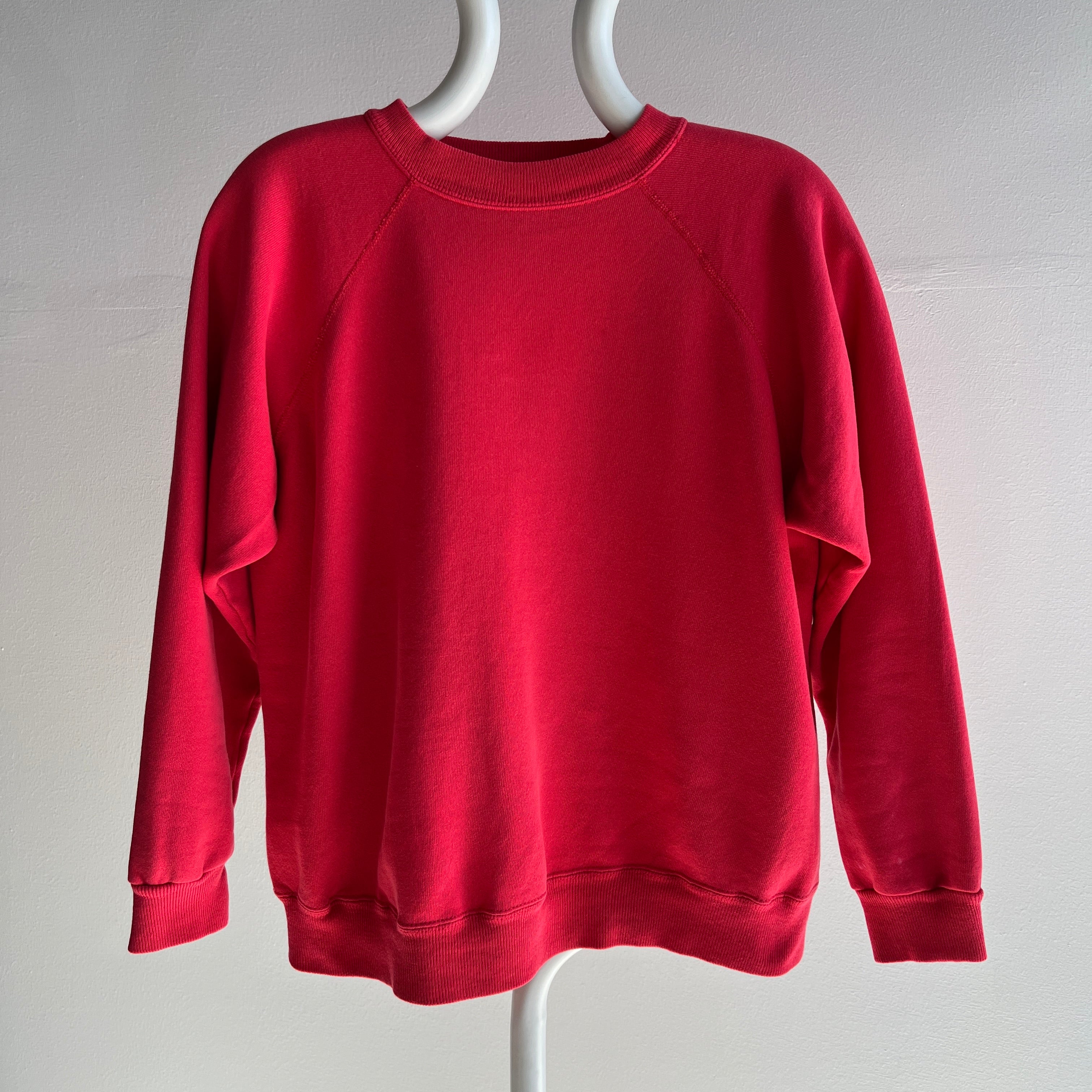 1980s Rich Salmon Pink Raglan Sweatshirt