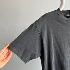 1980s Faded and Perfectly Worn Blank Black T-Shirt