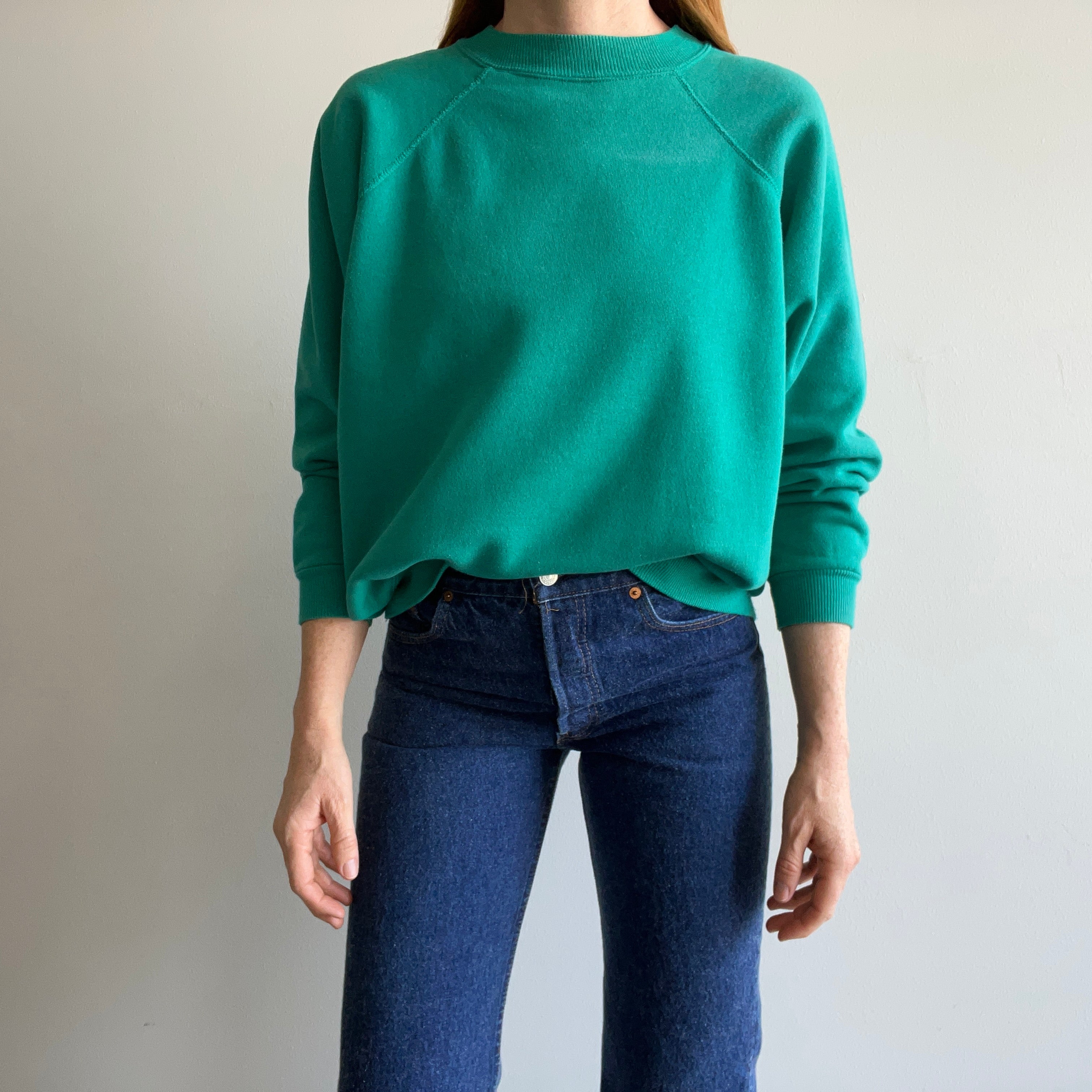 1990s HHW Teal Raglan Sweatshirt