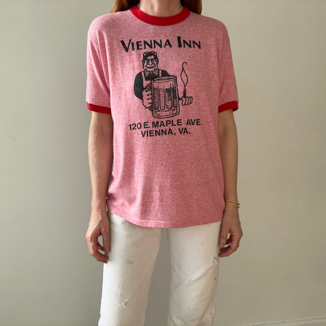 1980s Red Vienna Inn Ringer T Shirt