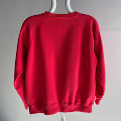 1980s Rich Salmon Pink Raglan Sweatshirt