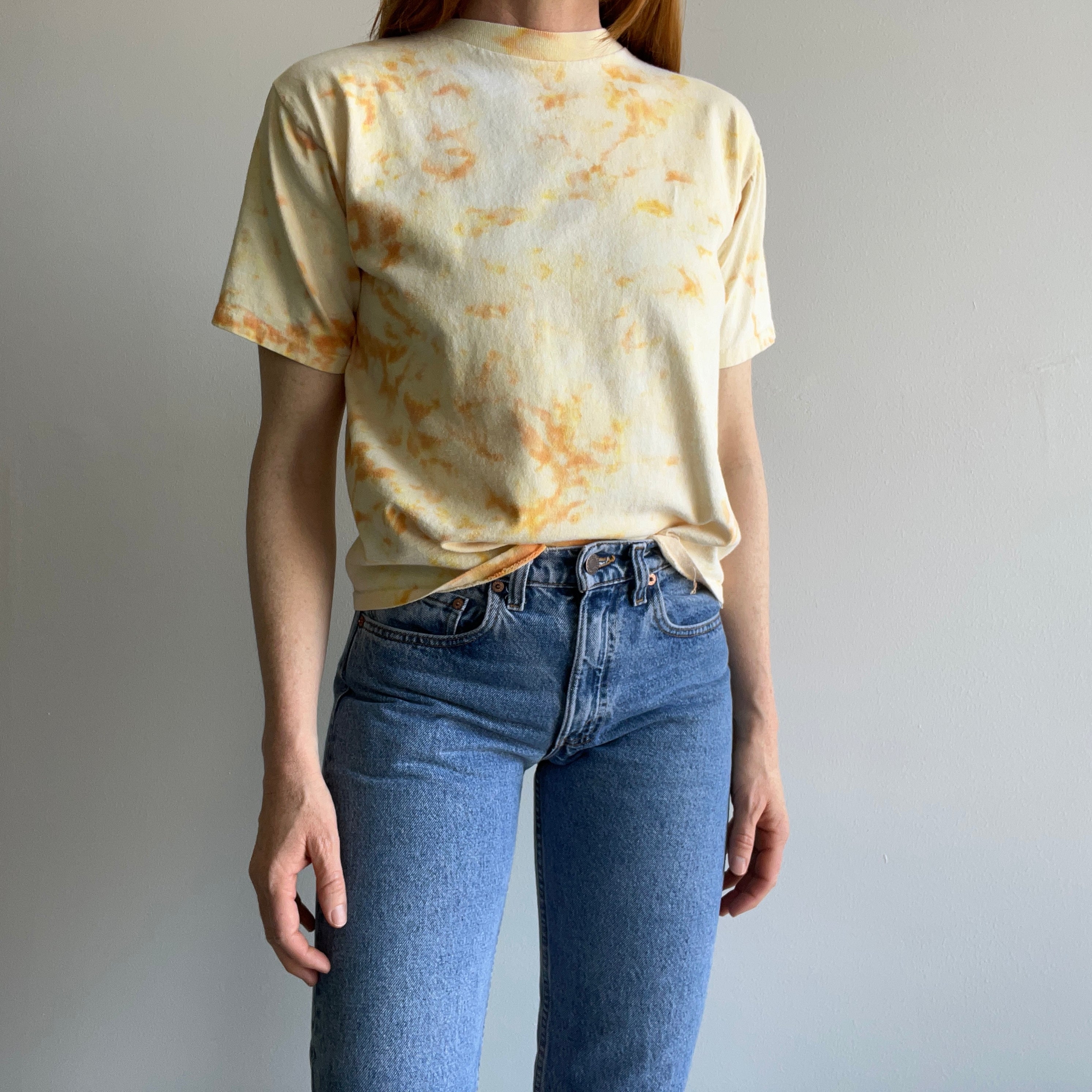 1980s Bugle Boy (Who Remember's?) Mustard Tie Dye T-Shirt