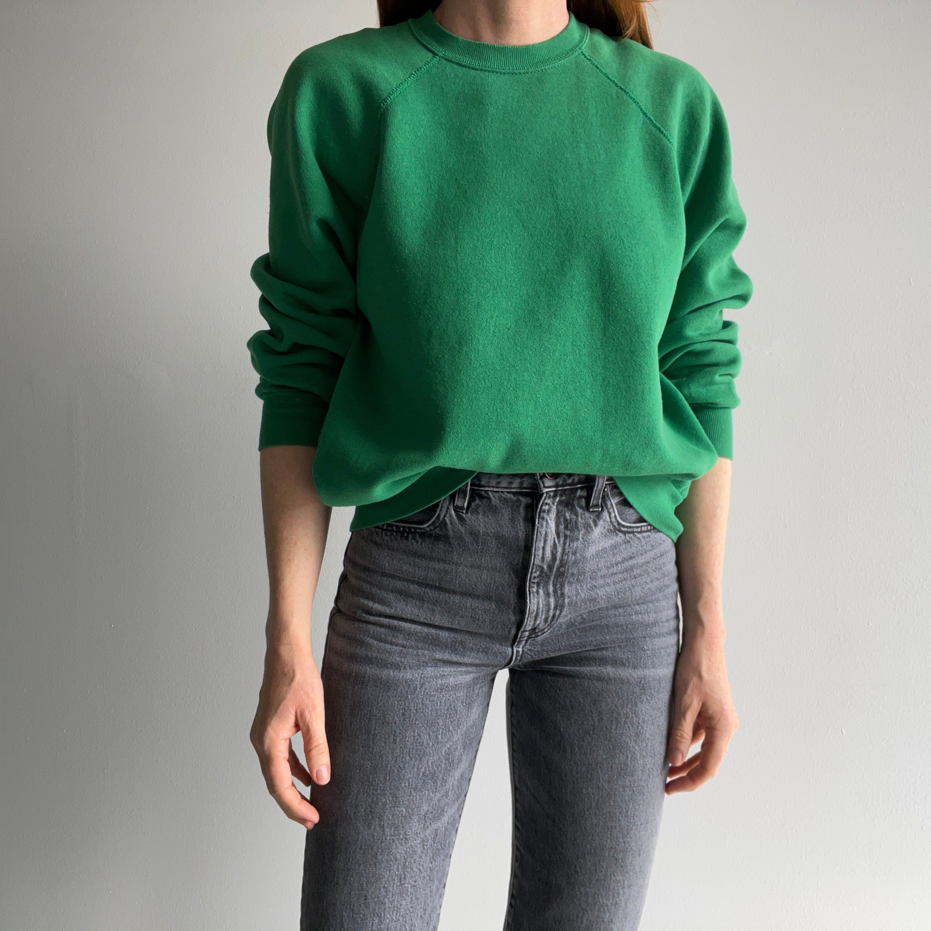 1990s Irish Spring Green Raglan Sweatshirt by Tultex