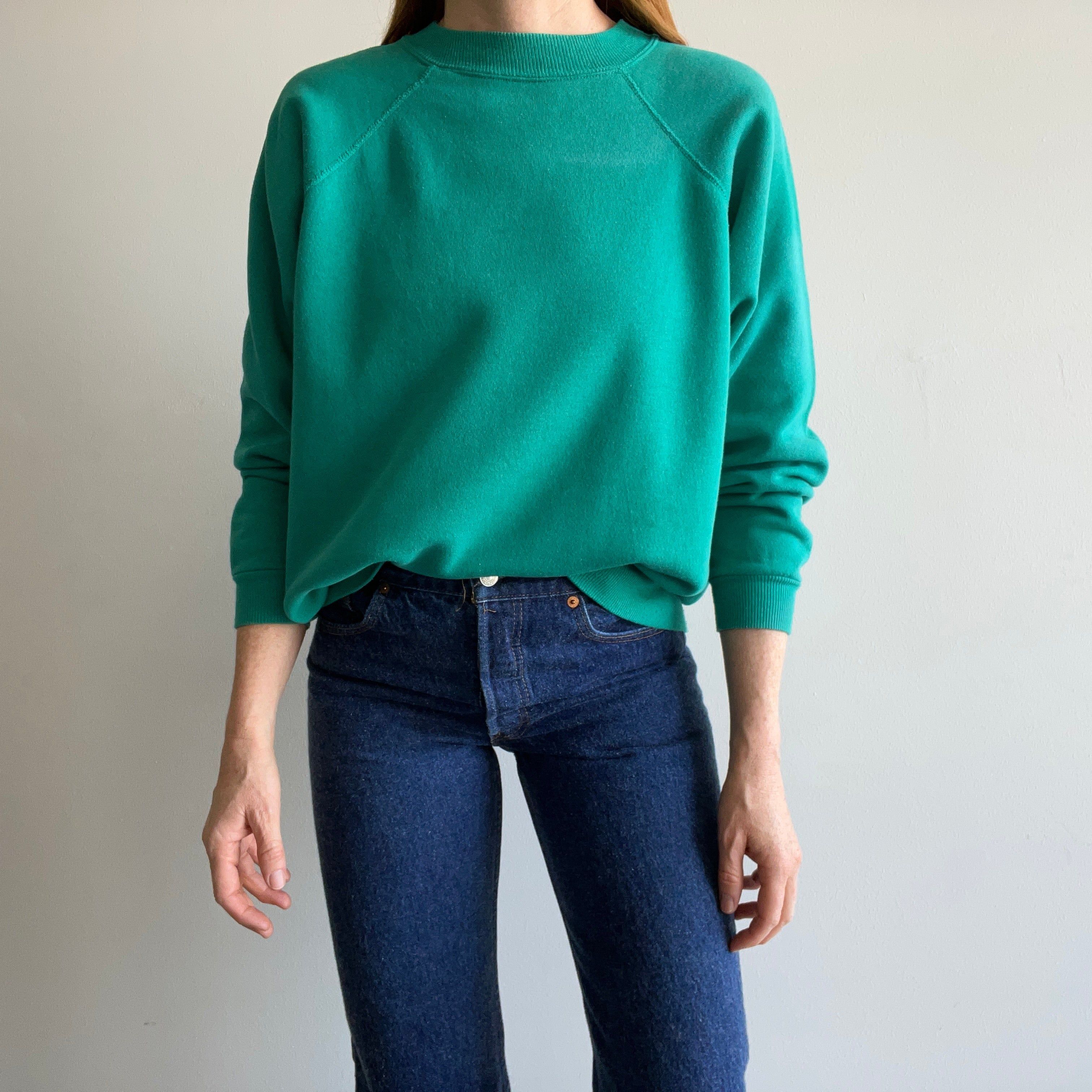 1990s HHW Teal Raglan Sweatshirt