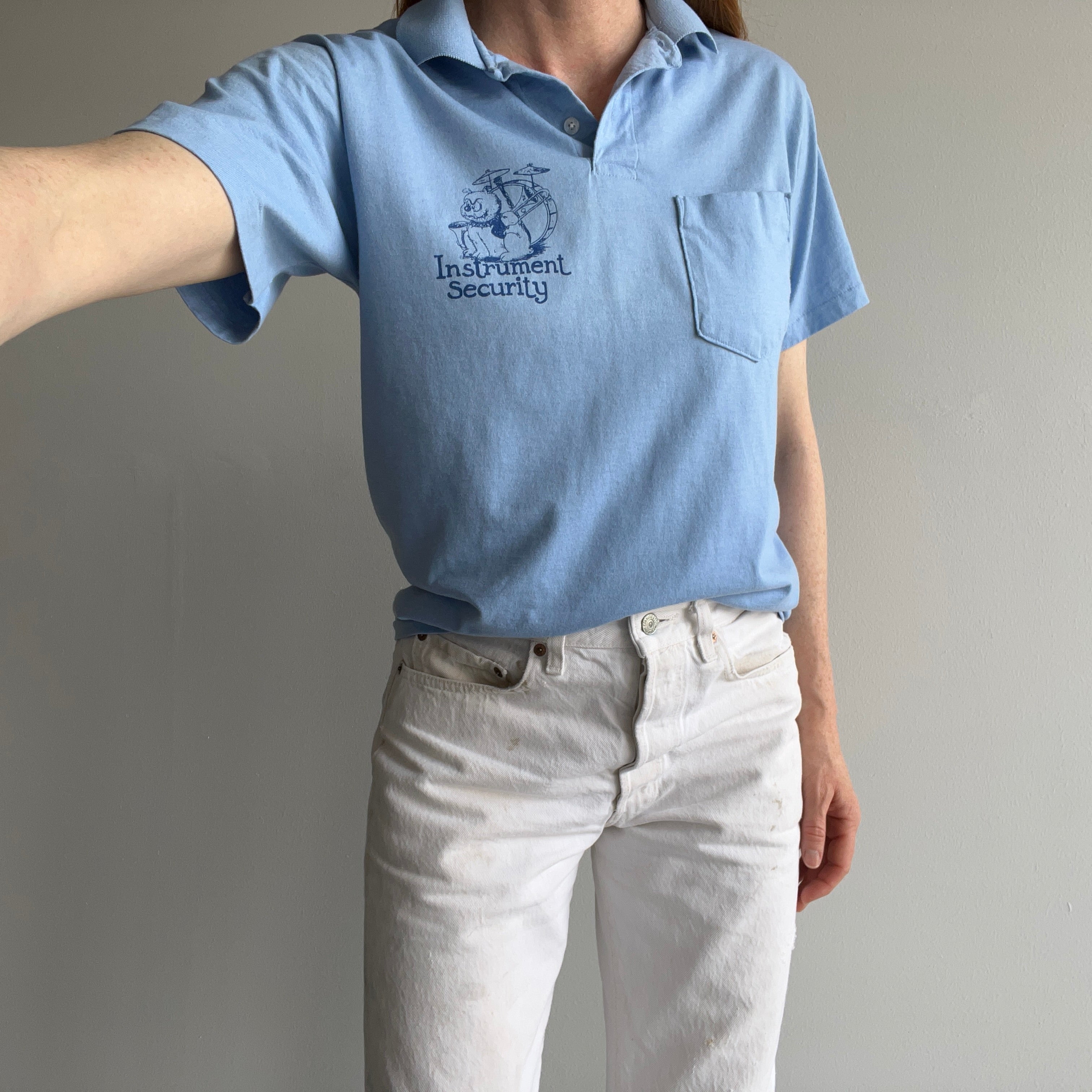 1992 Instrument Security Polo Shirt - Check Out The Backside Too!