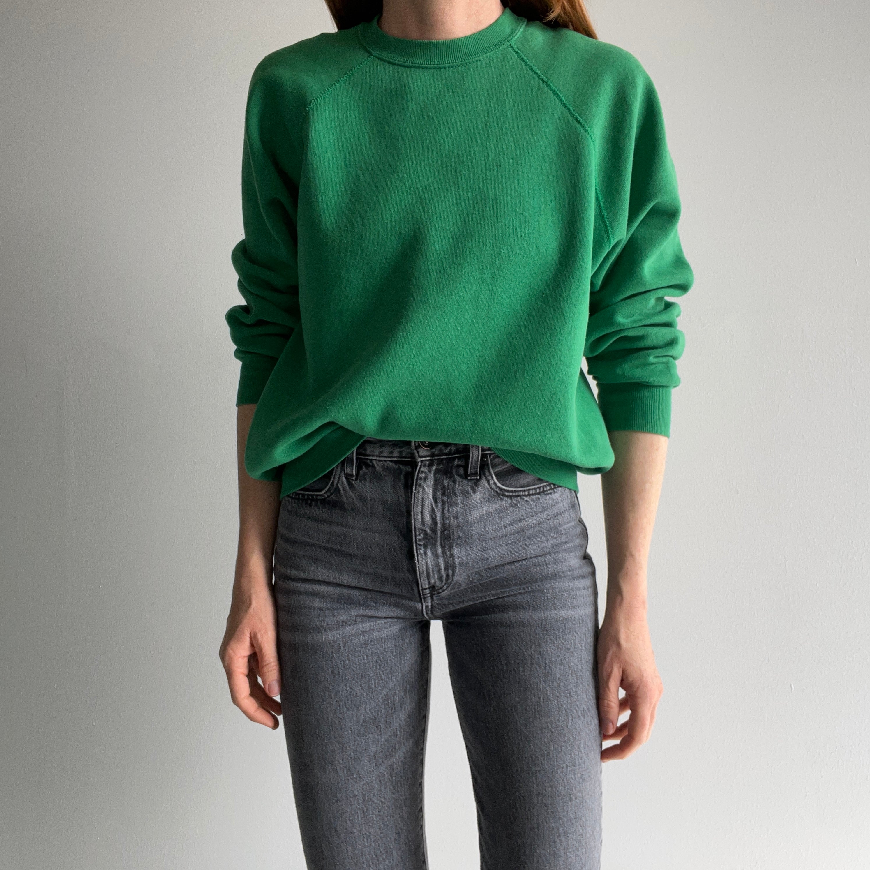 1990s Irish Spring Green Raglan Sweatshirt by Tultex