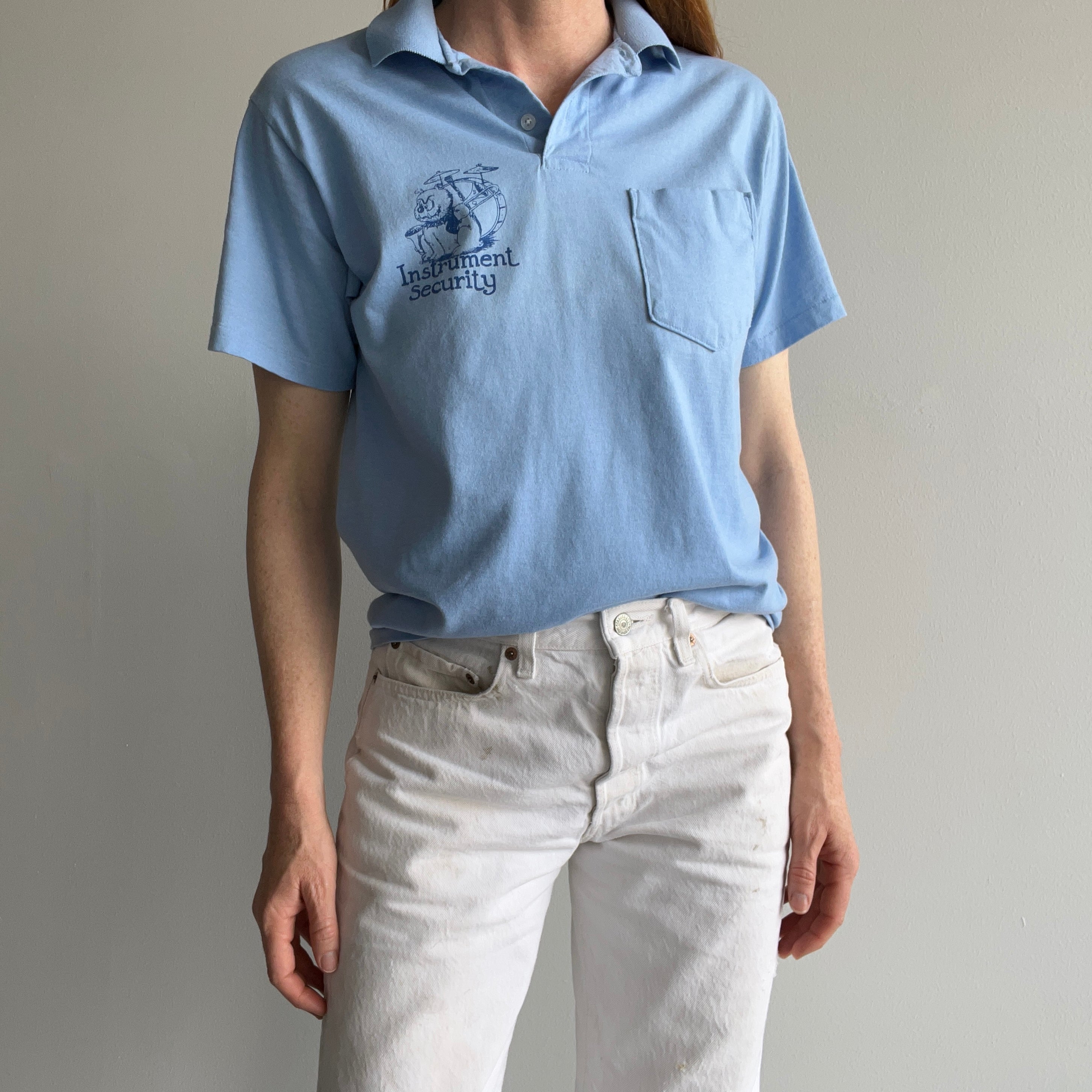 1992 Instrument Security Polo Shirt - Check Out The Backside Too!