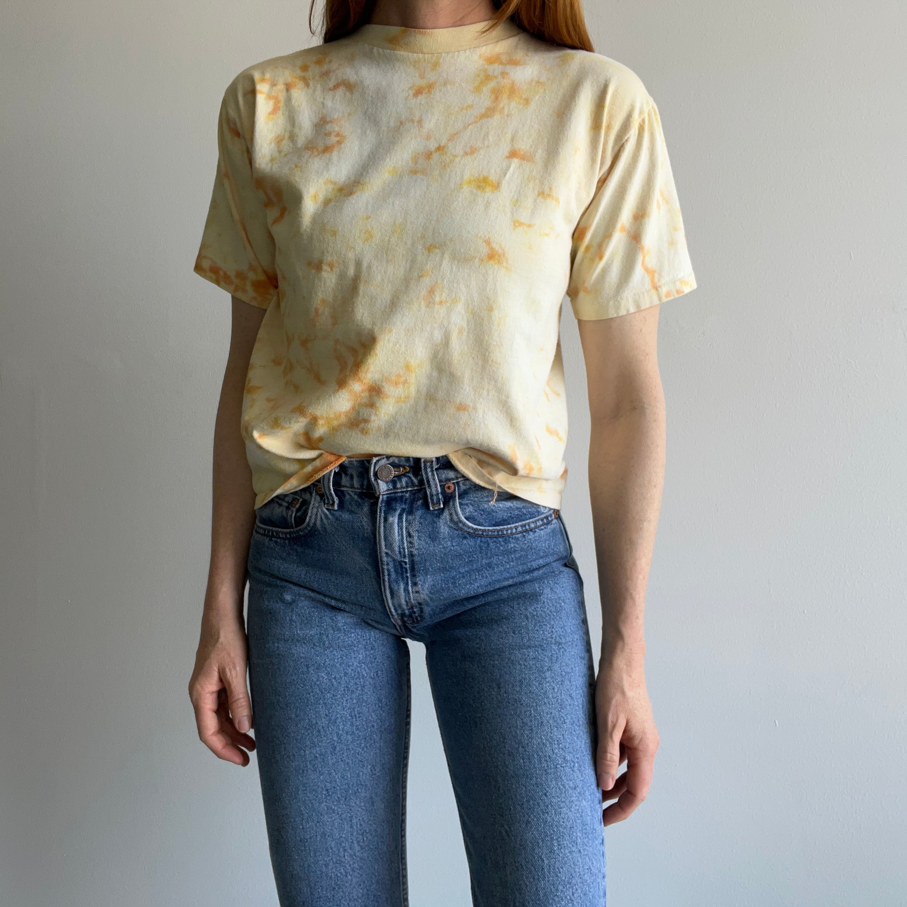 1980s Bugle Boy (Who Remember's?) Mustard Tie Dye T-Shirt