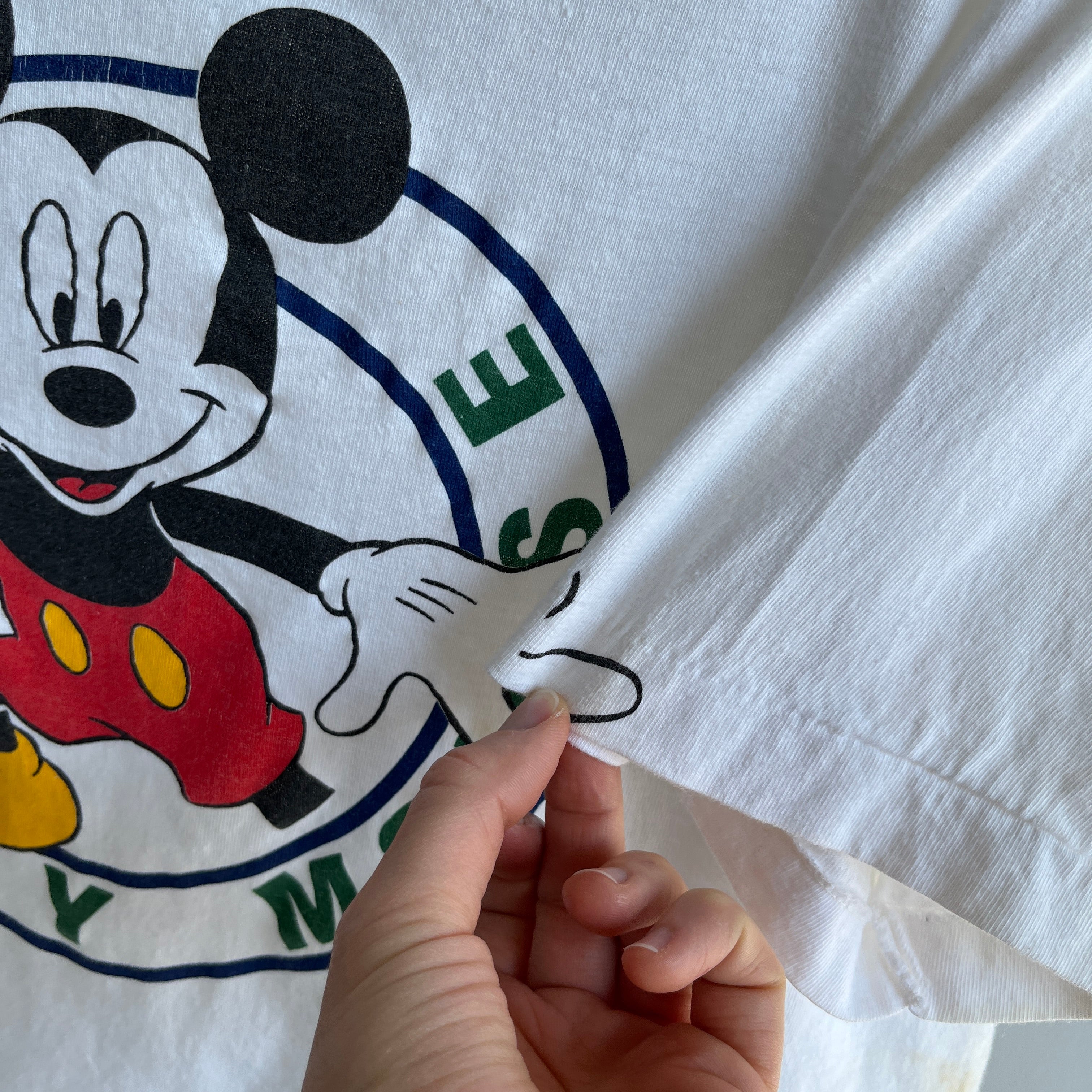 1980s Mickey Mouse with a Misplaced Finger on the Sleeve - Misprint T-Shirt