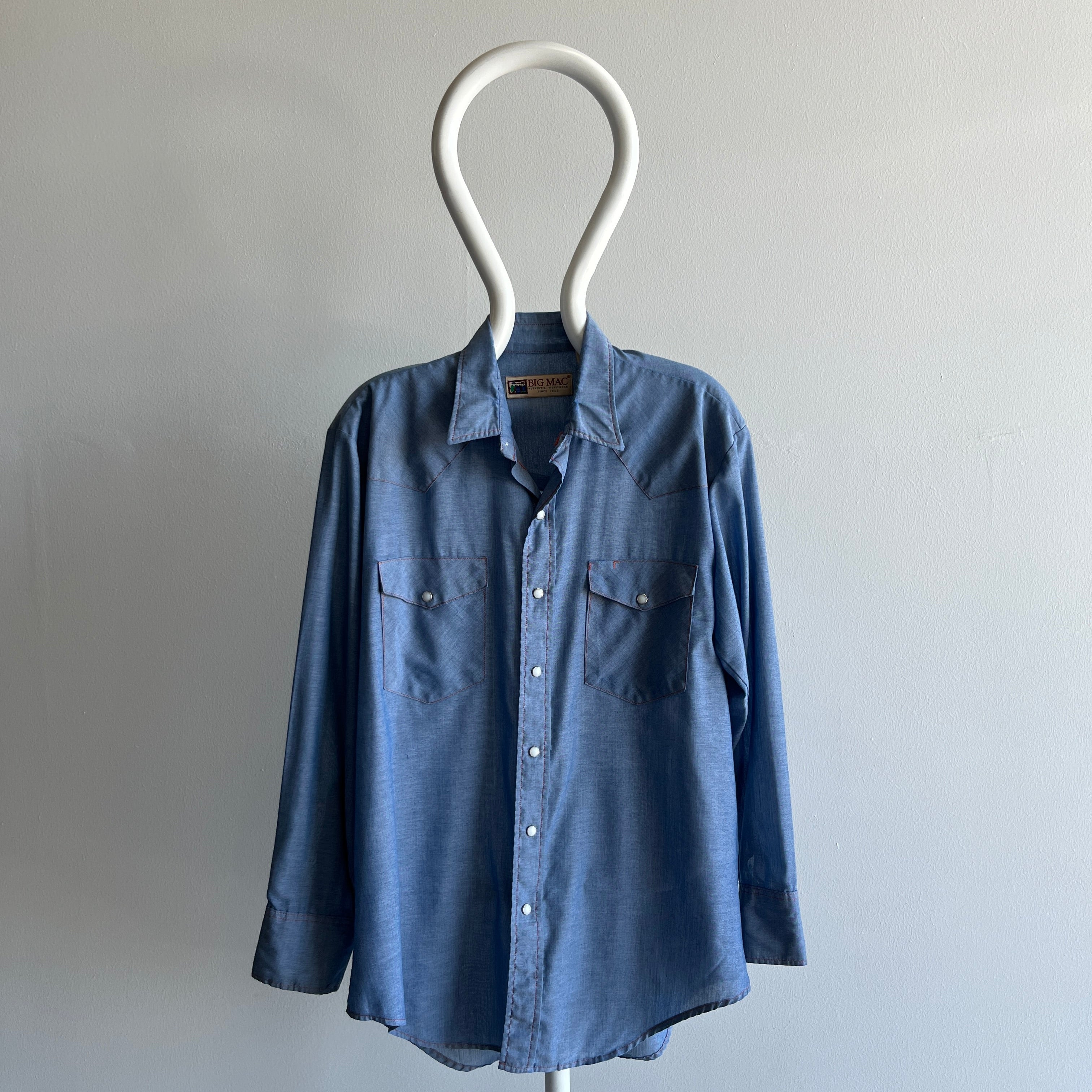 1990s Lightweight Denim Cowboy Shirt by Big Mac