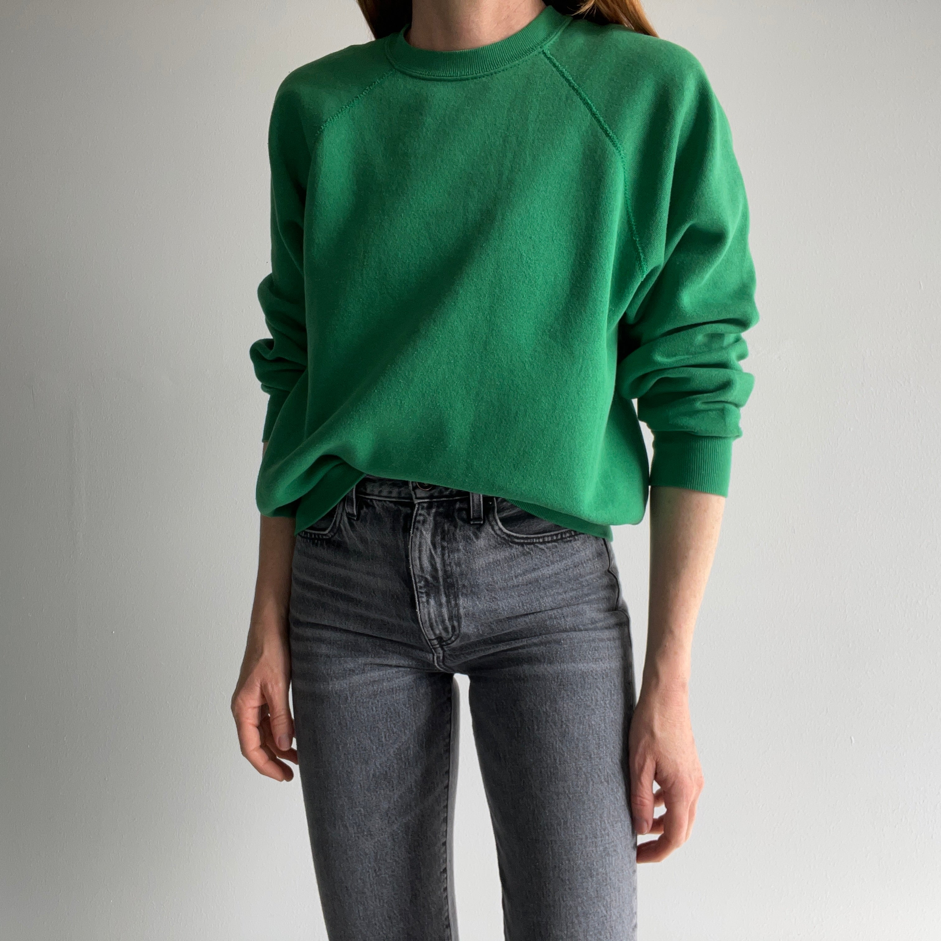 1990s Irish Spring Green Raglan Sweatshirt by Tultex