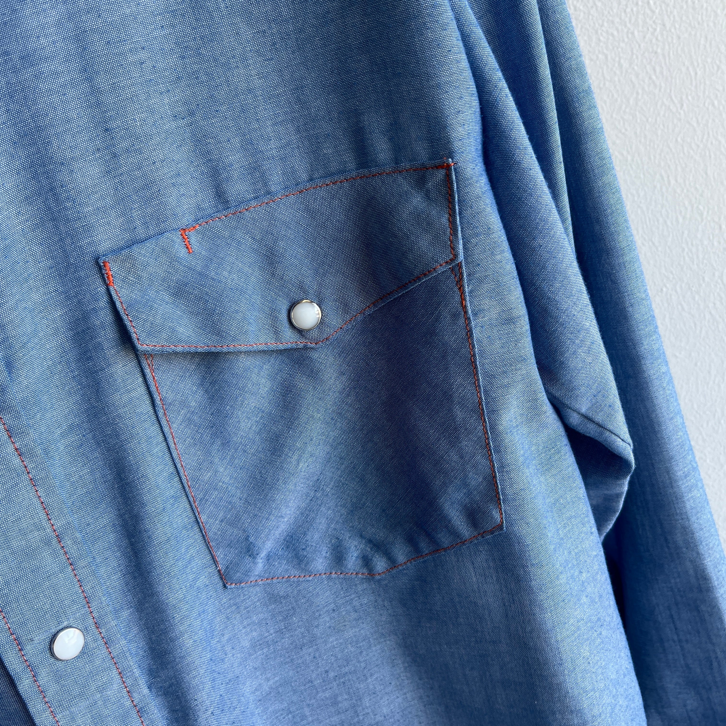 1990s Lightweight Denim Cowboy Shirt by Big Mac