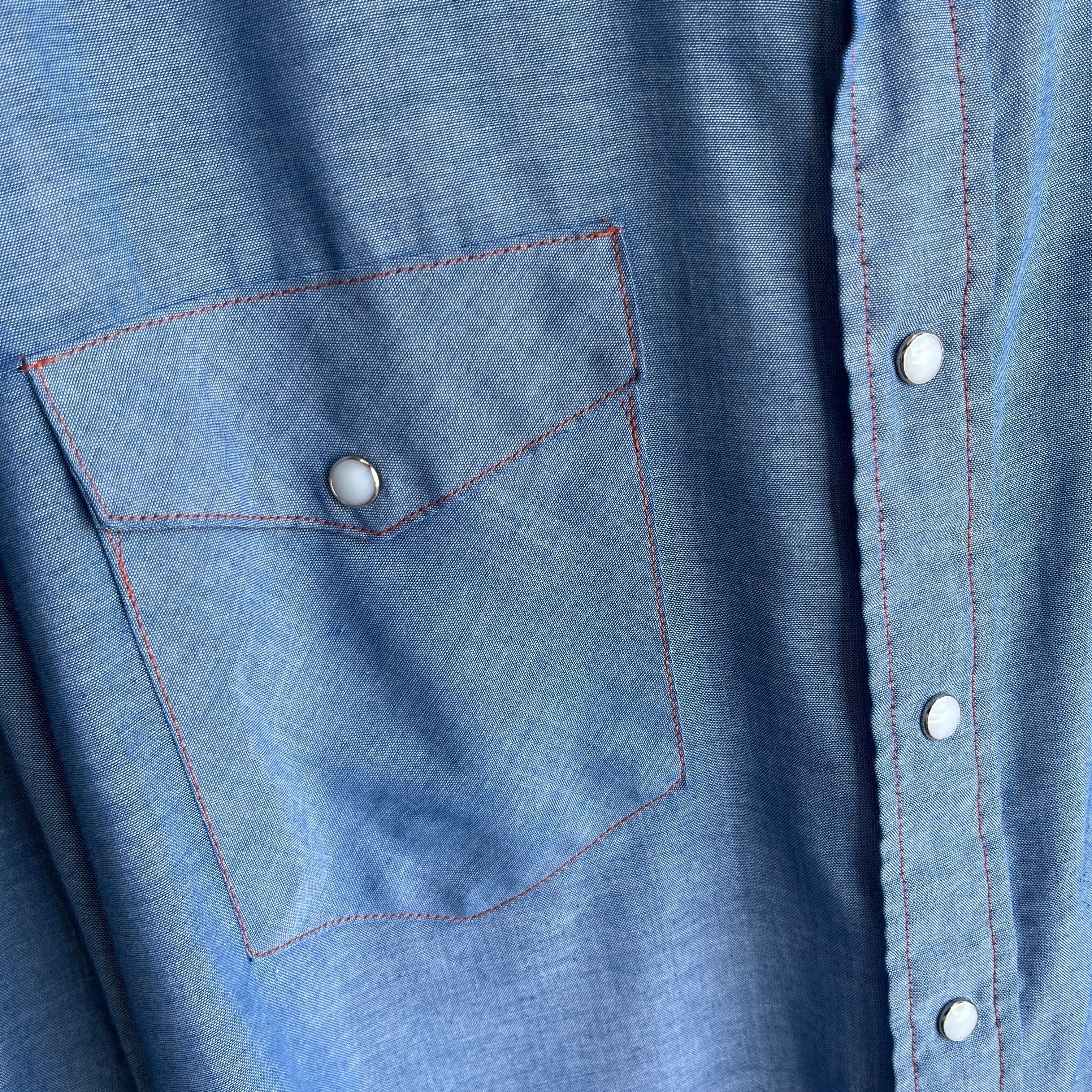 1990s Lightweight Denim Cowboy Shirt by Big Mac