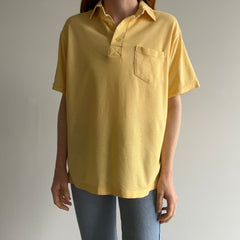 1980s Buttery Yellow Polo T-Shirt